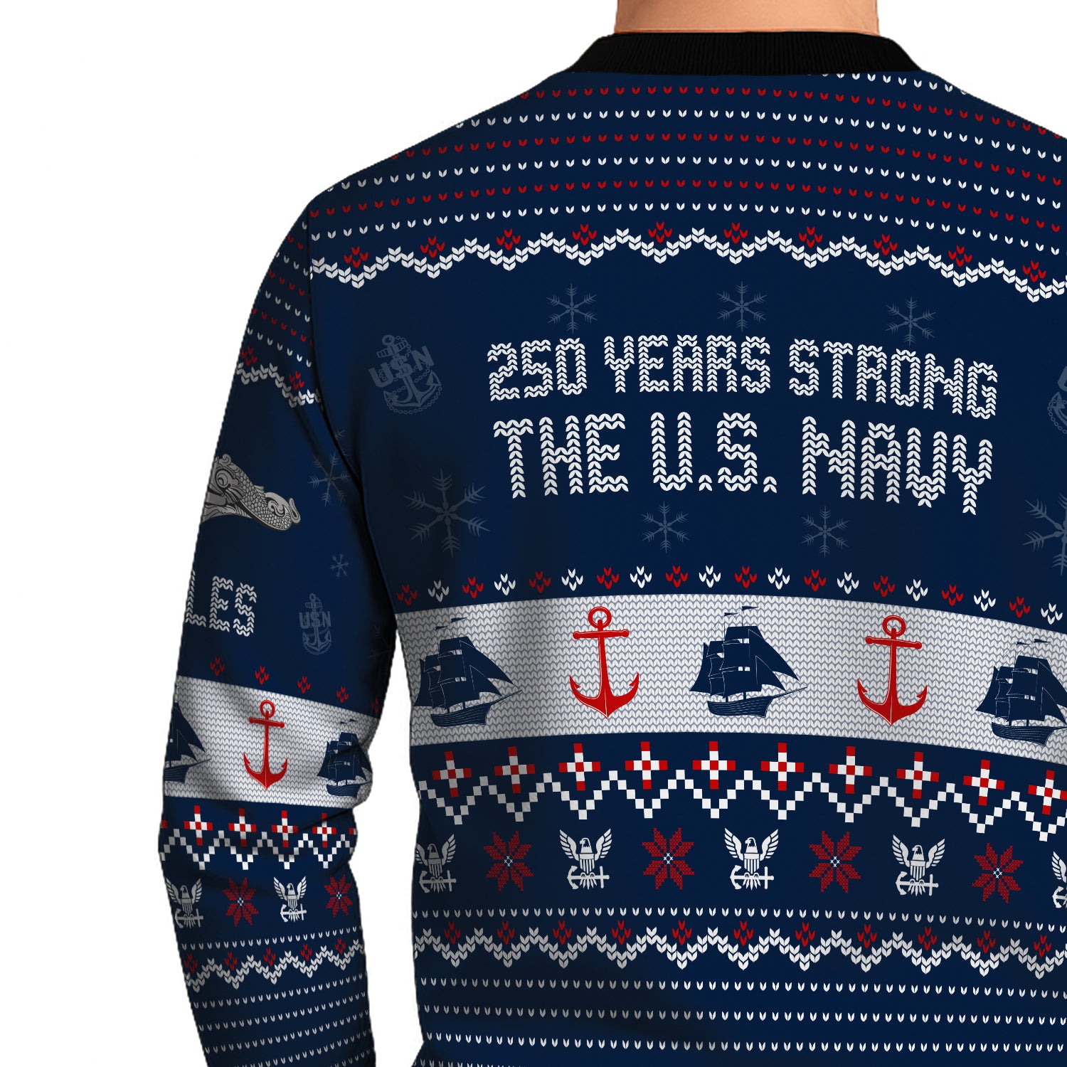 Personalized US Navy Christmas Ugly Sweater UST003