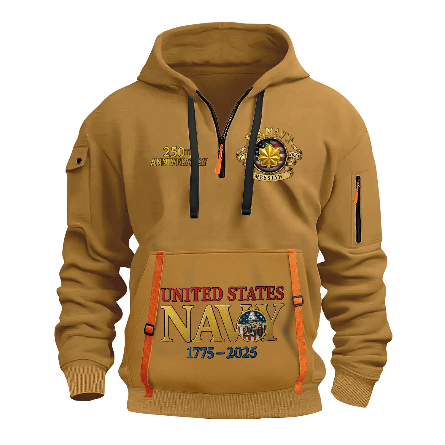 Personalized US Navy Quater Zip Hoodie KAQZ01