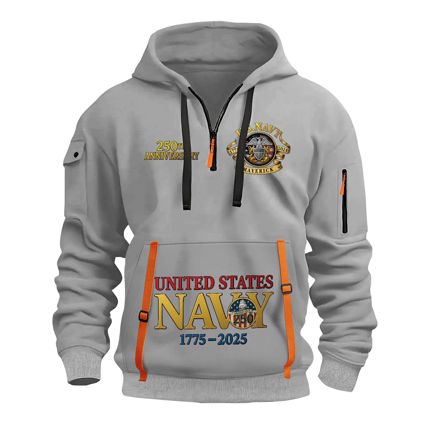 Personalized US Navy Quater Zip Hoodie KAQZ01