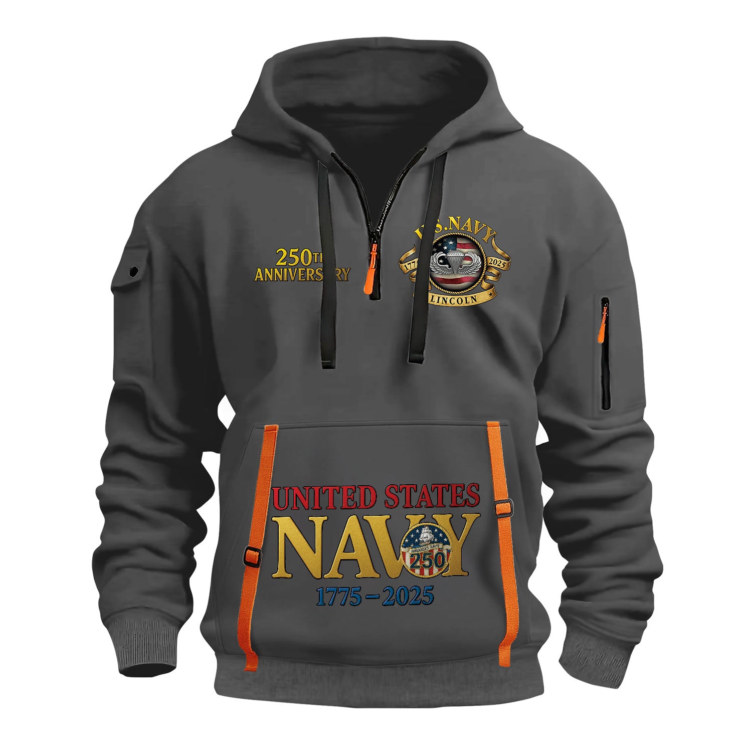 Personalized US Navy Quater Zip Hoodie KAQZ01