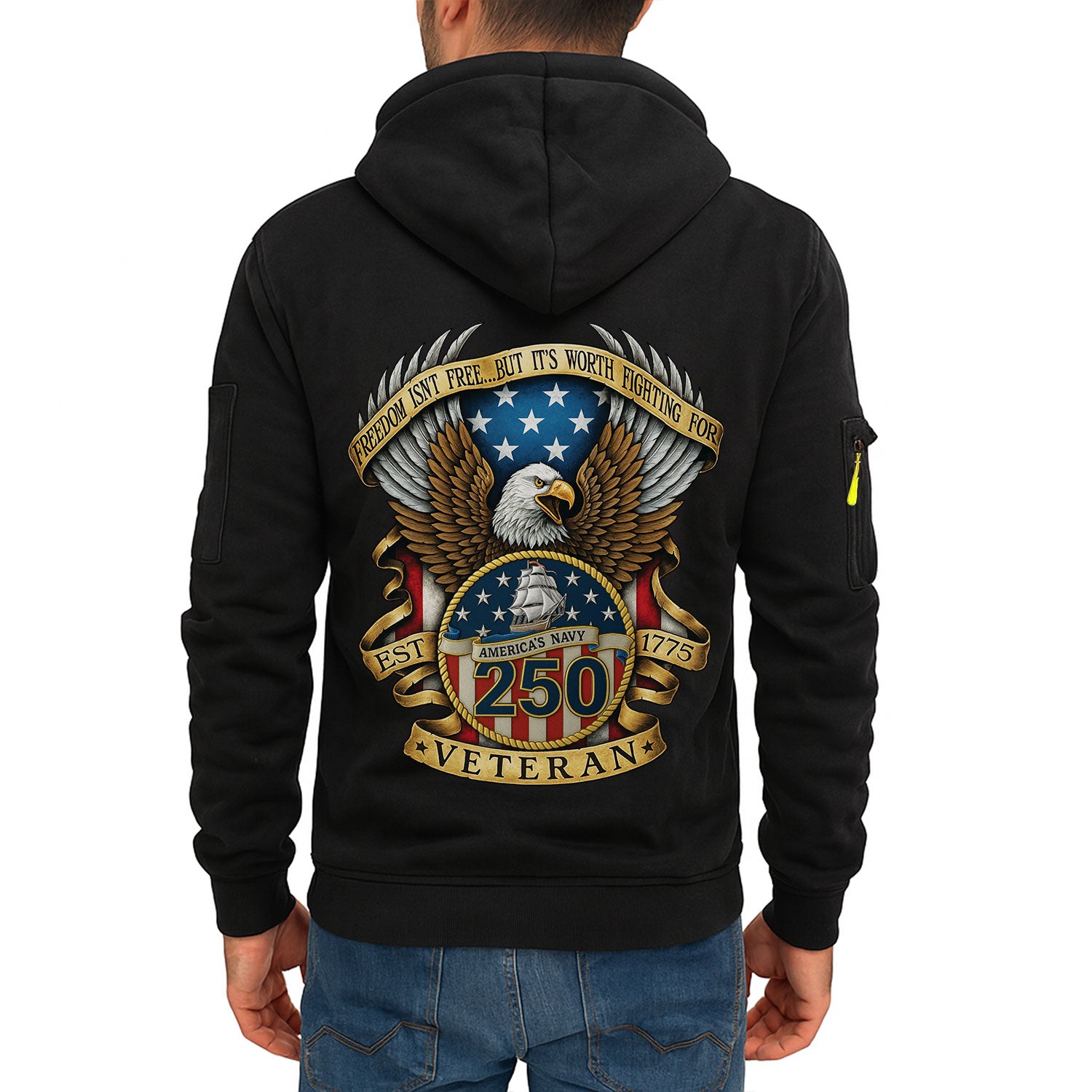 Personalized US Navy Quater Zip Hoodie KAQZ01