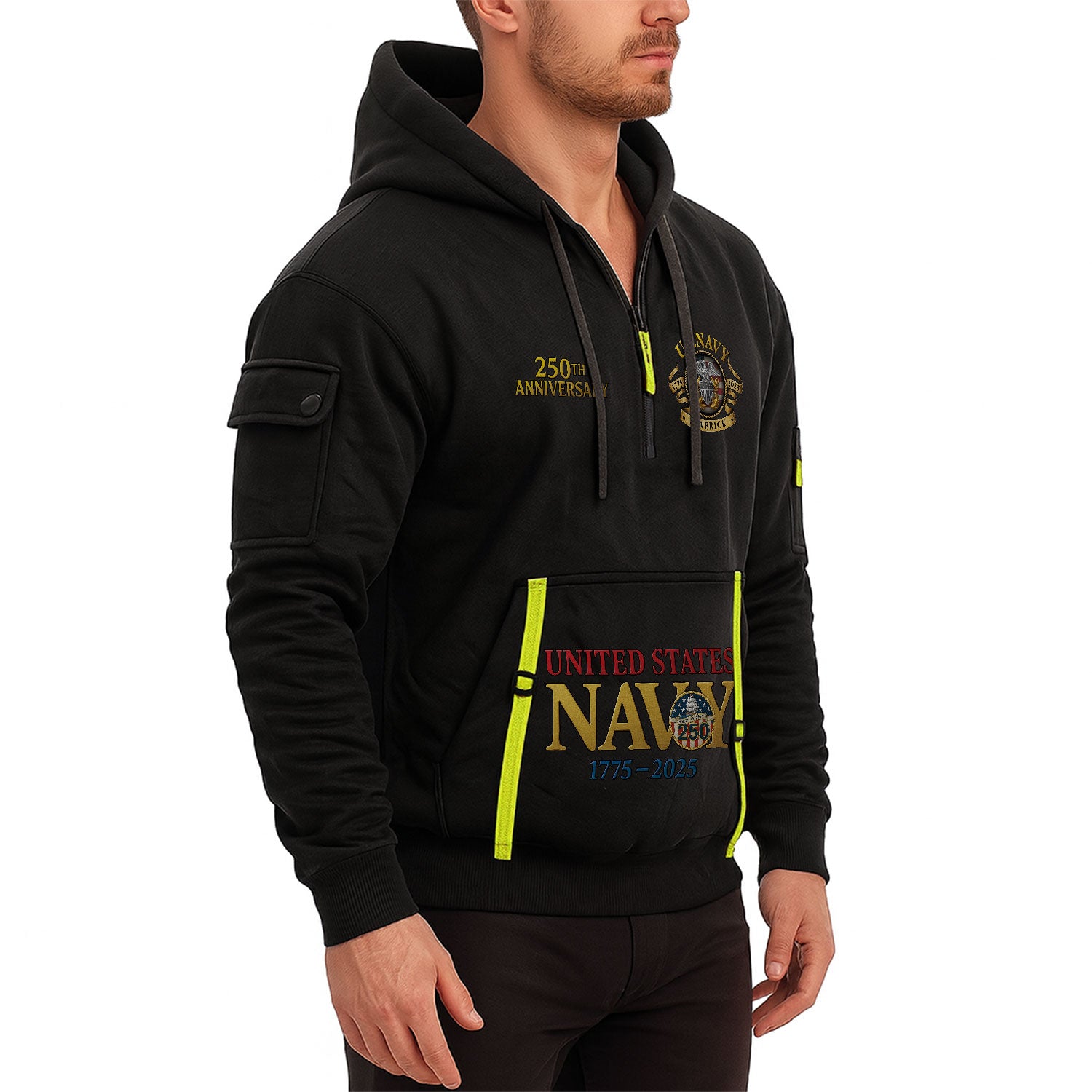 Personalized US Navy Quater Zip Hoodie KAQZ01
