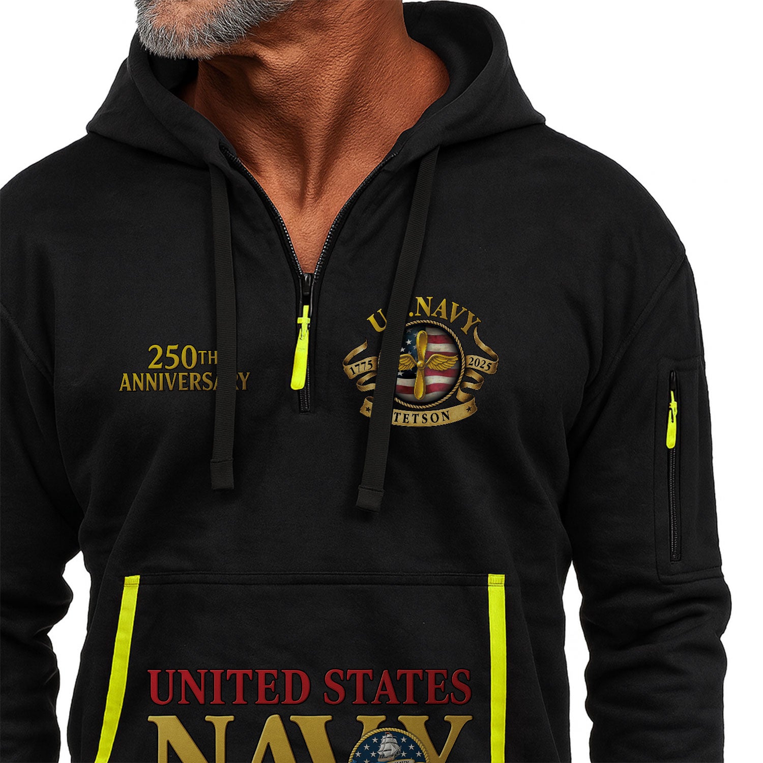 Personalized US Navy Quater Zip Hoodie KAQZ01