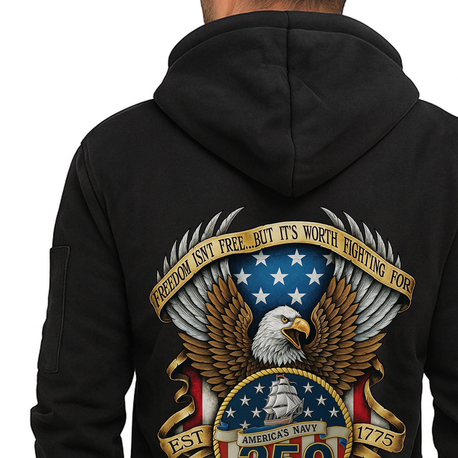 Personalized US Navy Quater Zip Hoodie KAQZ01