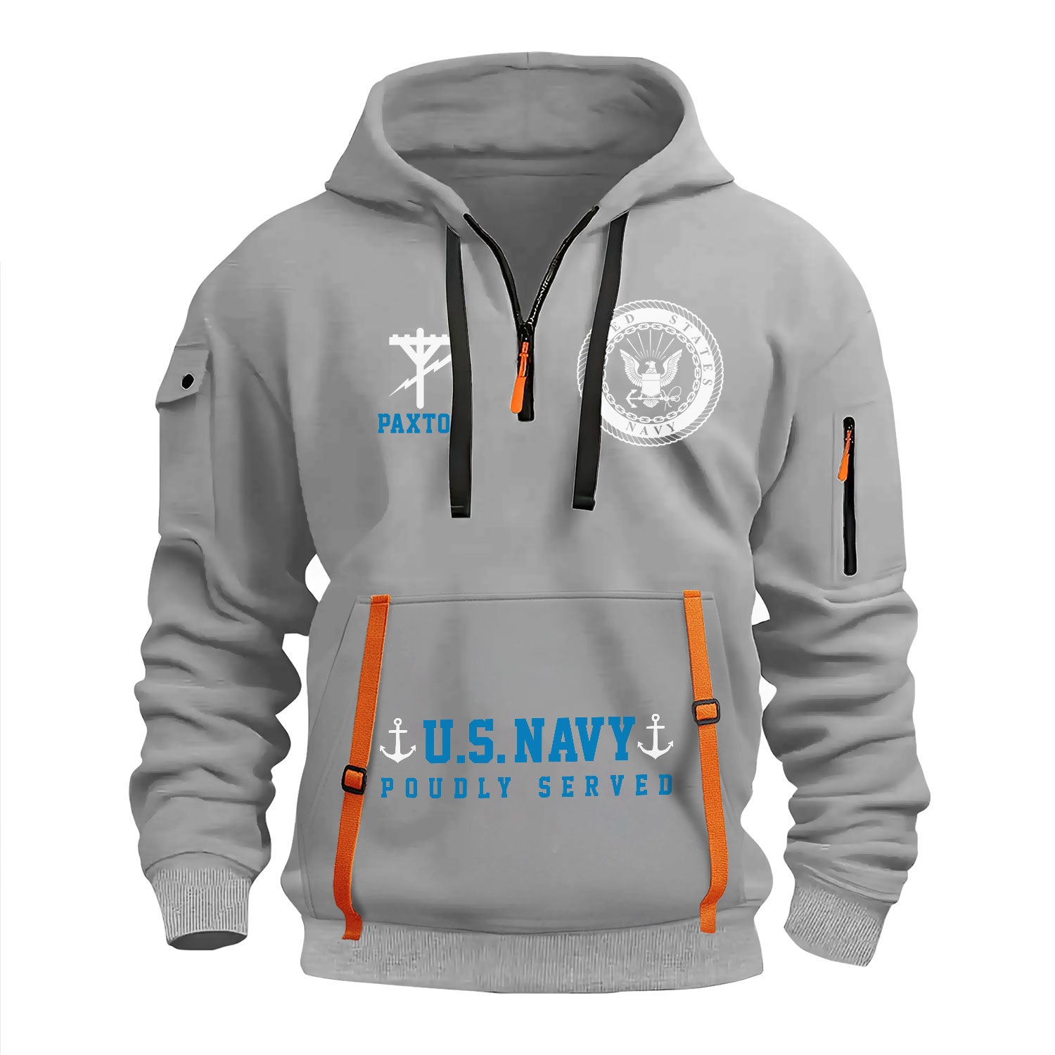 Personalized US Navy Quater Zip Hoodie KAQZ02