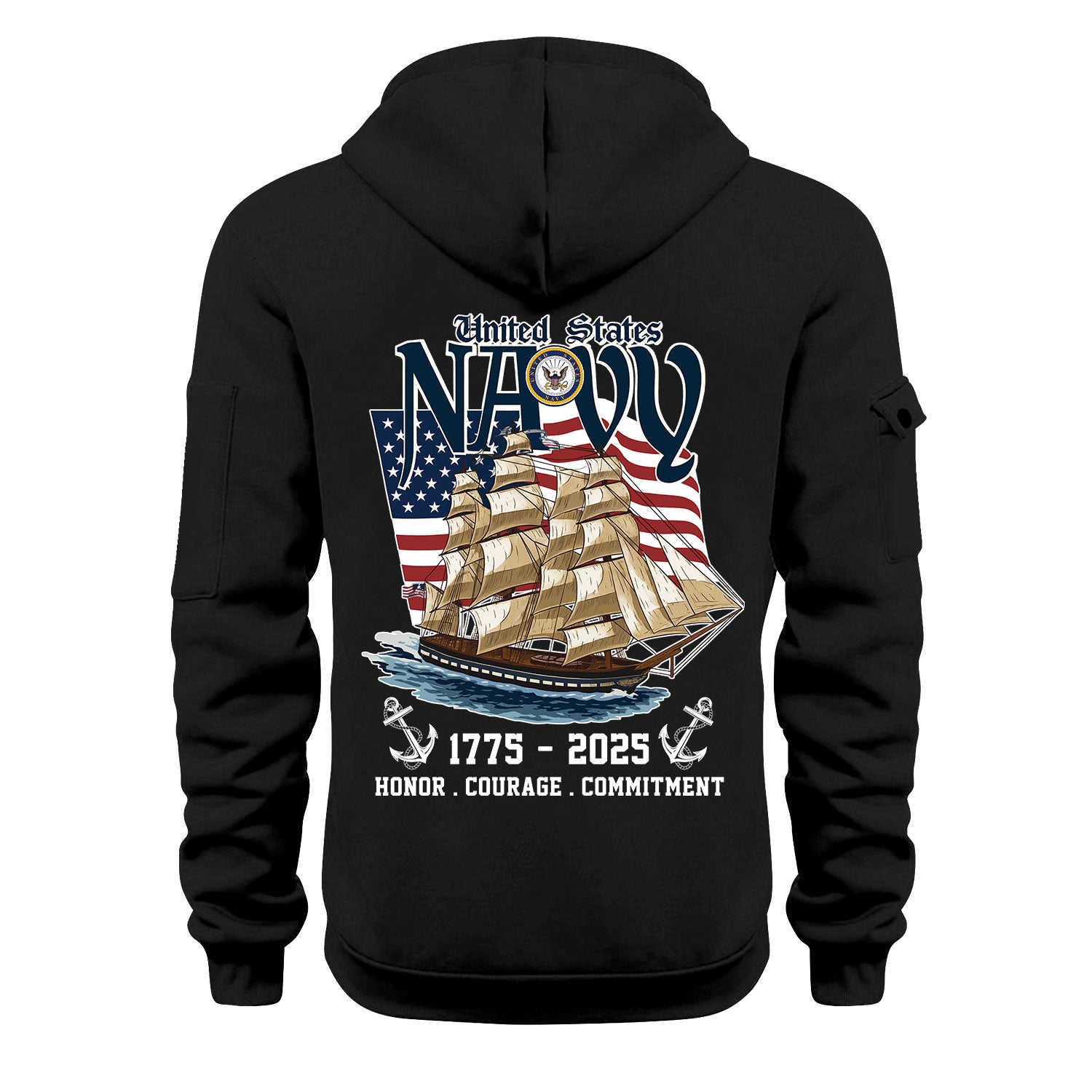 Personalized US Navy Quater Zip Hoodie KAQZ03