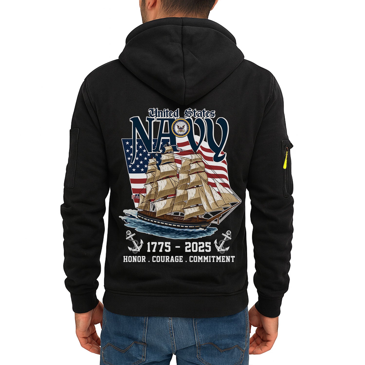Personalized US Navy Quater Zip Hoodie KAQZ03