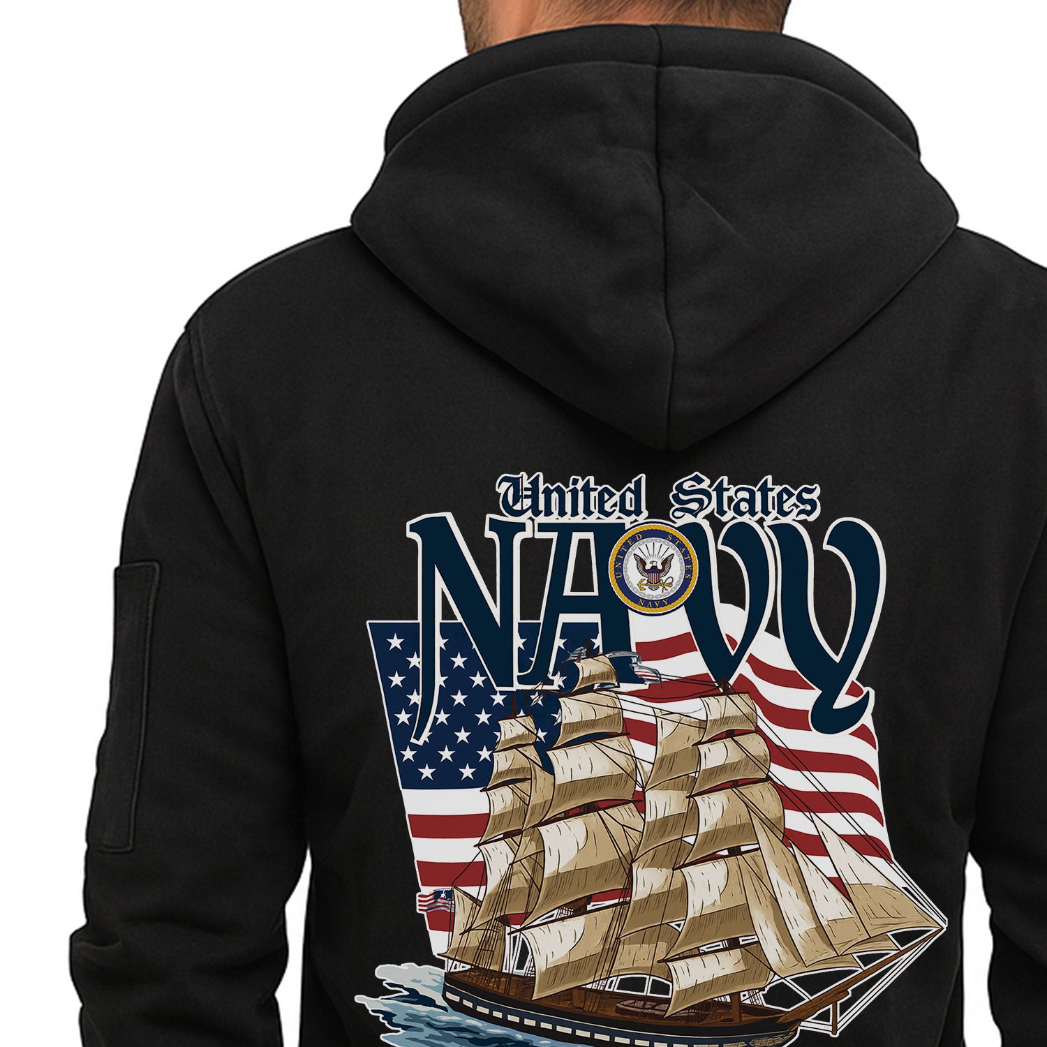 Personalized US Navy Quater Zip Hoodie KAQZ03