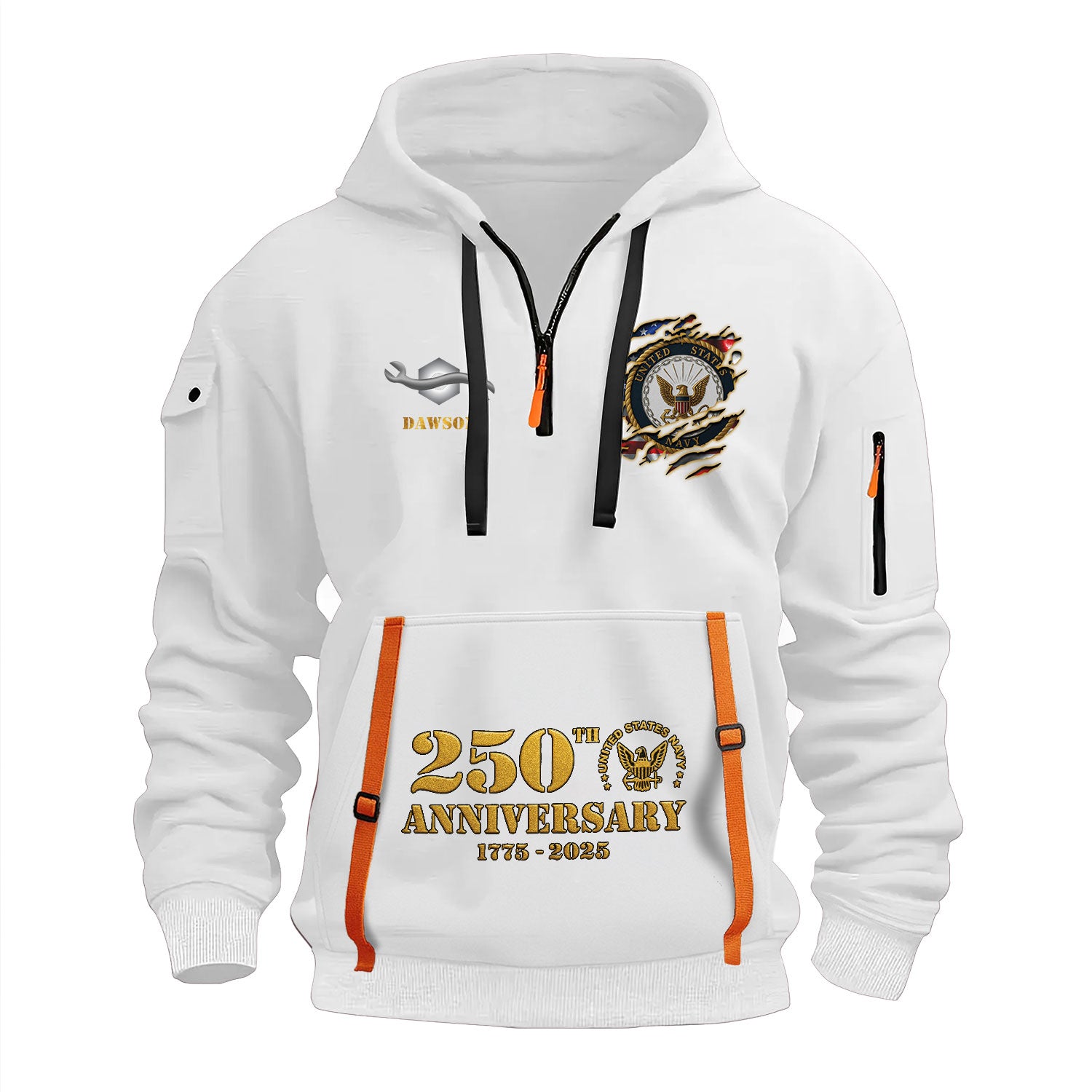 Personalized US Navy Quater Zip Hoodie KAQZ04
