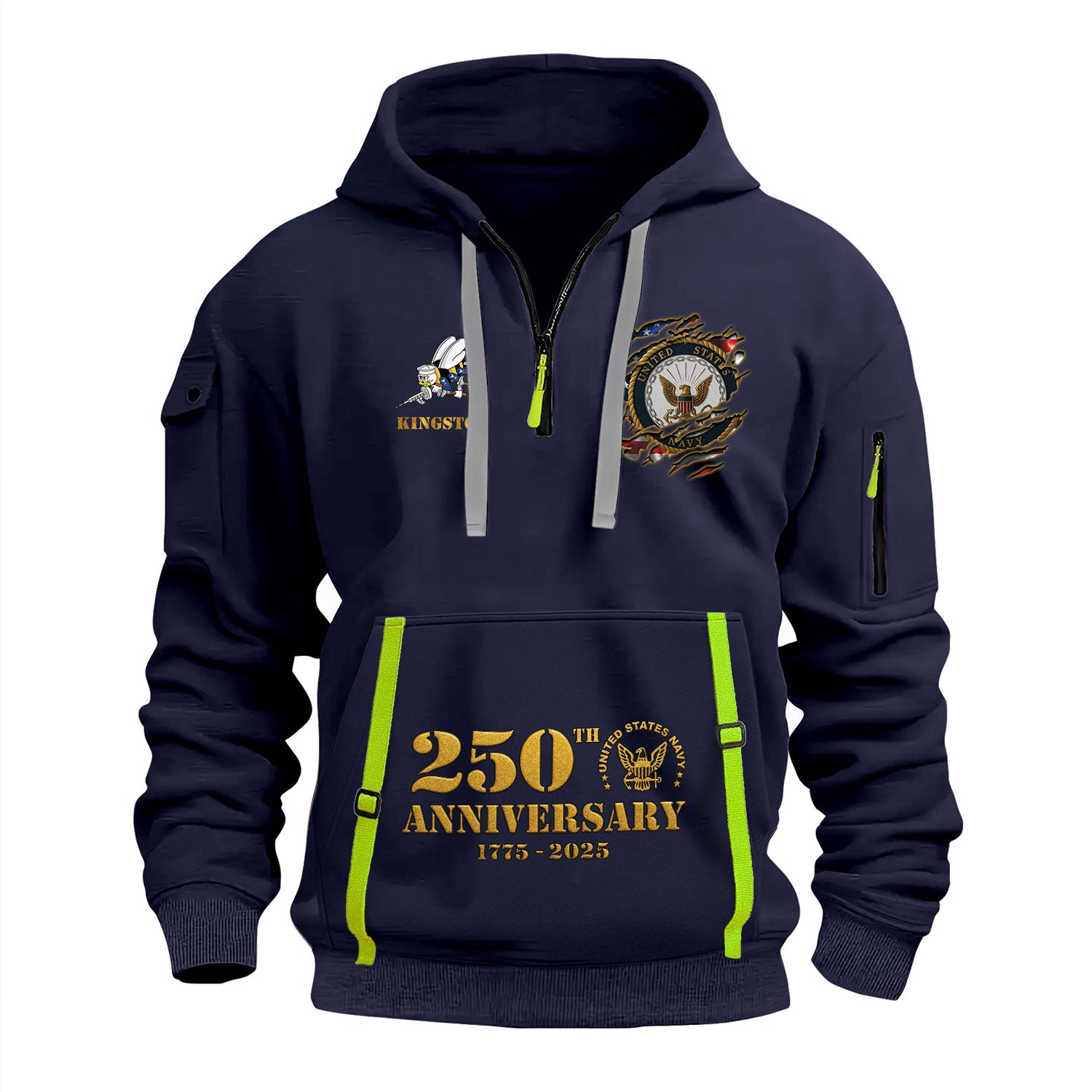 Personalized US Navy Quater Zip Hoodie KAQZ04