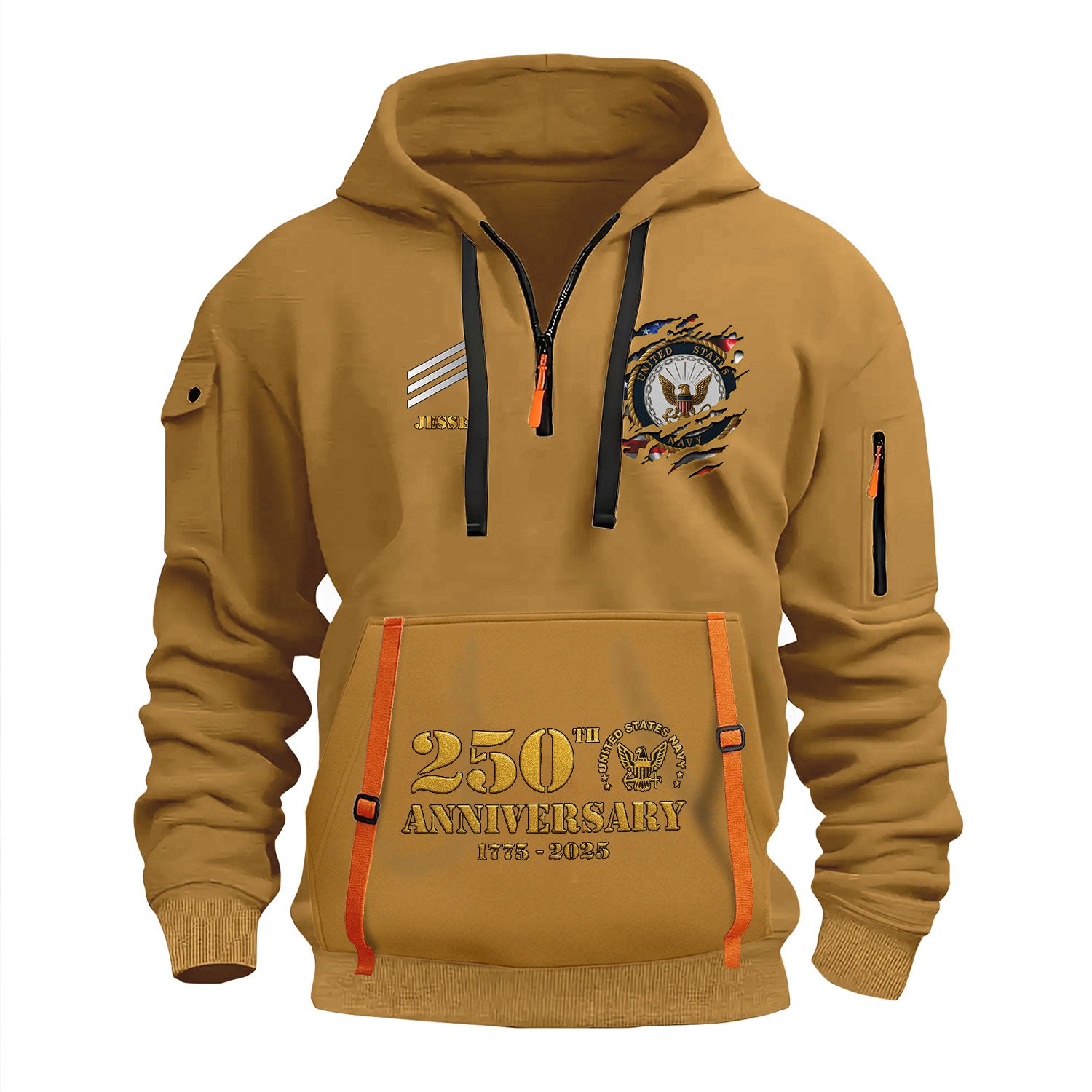 Personalized US Navy Quater Zip Hoodie KAQZ04