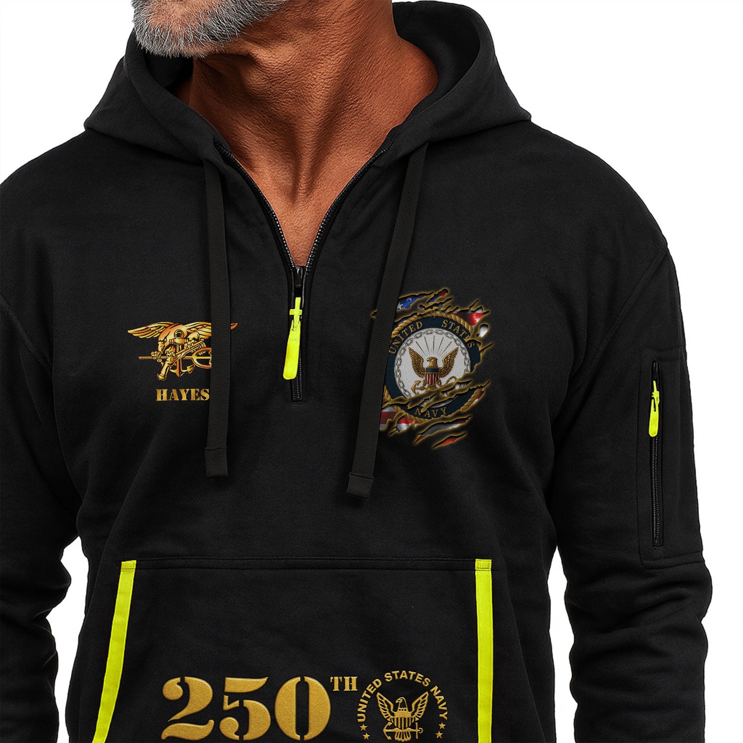 Personalized US Navy Quater Zip Hoodie KAQZ04