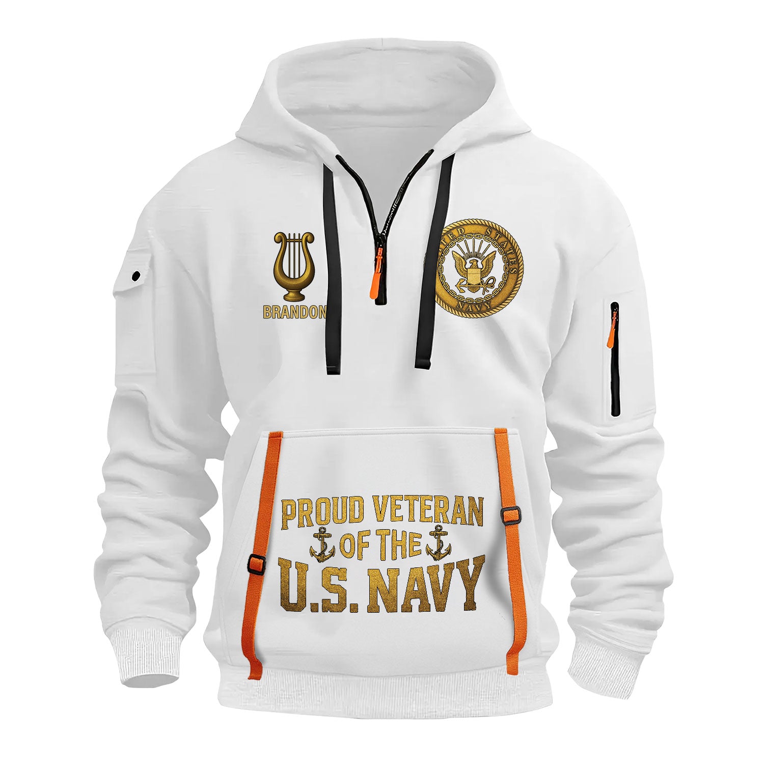 Personalized US Navy Quater Zip Hoodie KAQZ05