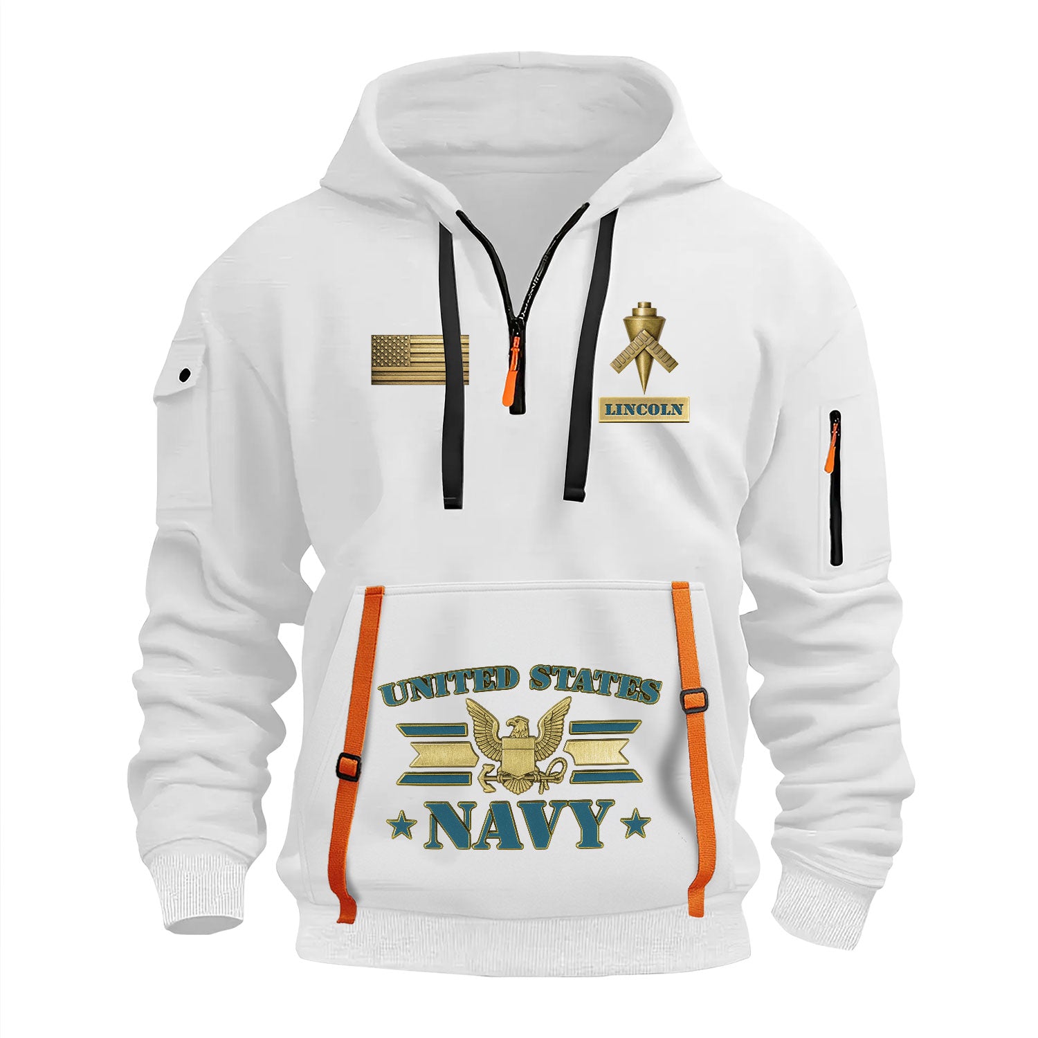Personalized US Navy Quater Zip Hoodie KAQZ07