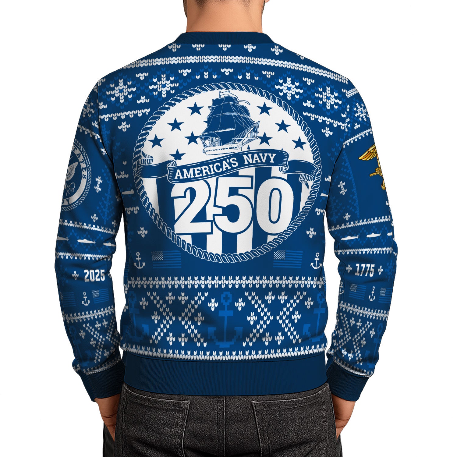 Personalized US Navy Christmas Ugly Sweater UST013