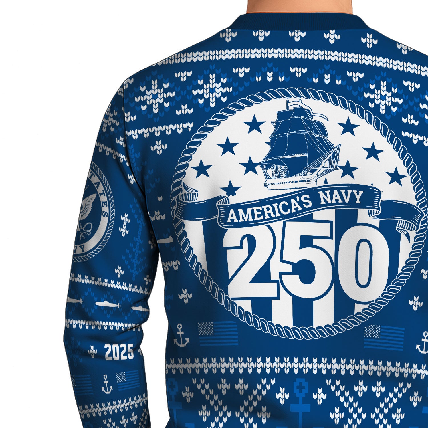 Personalized US Navy Christmas Ugly Sweater UST013