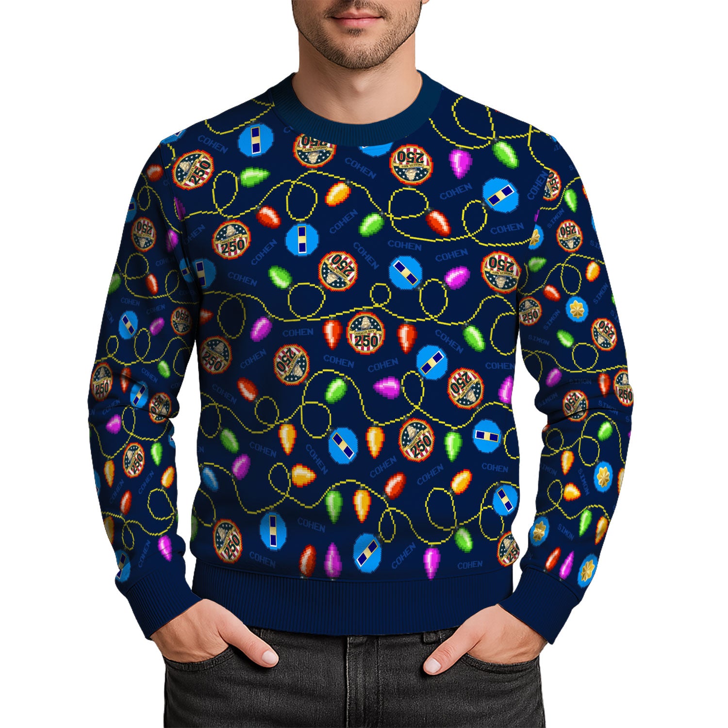 Personalized US Navy Christmas Ugly Sweater UST014