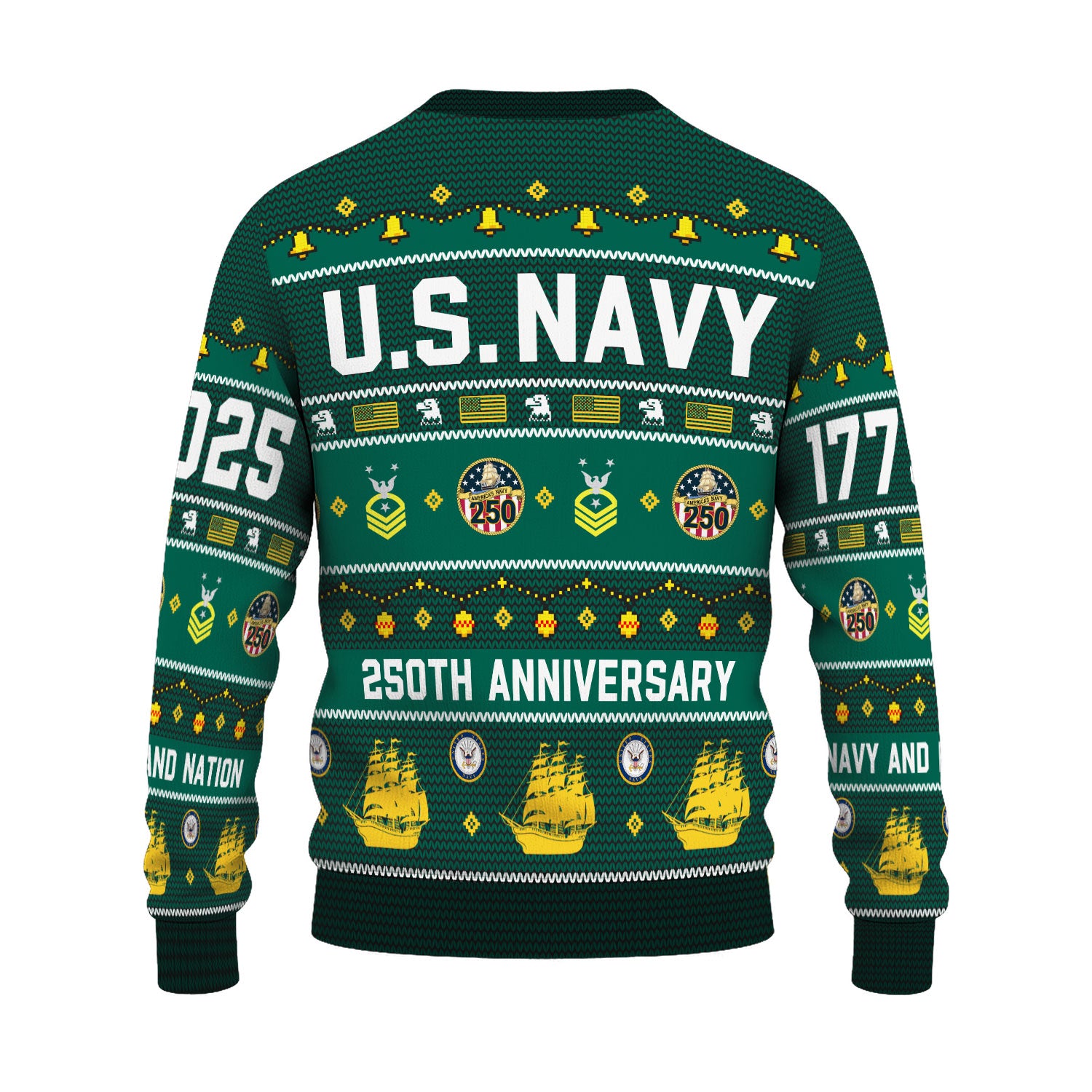 Personalized US Navy Christmas Ugly Sweater UST014
