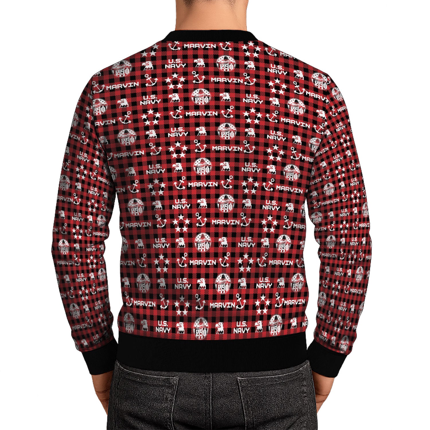 Personalized US Navy Christmas Ugly Sweater UST015