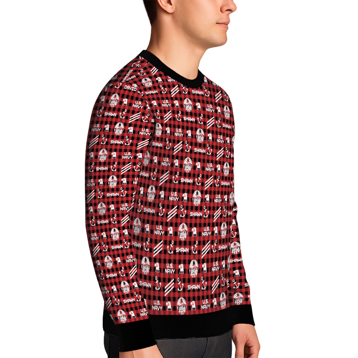 Personalized US Navy Christmas Ugly Sweater UST015