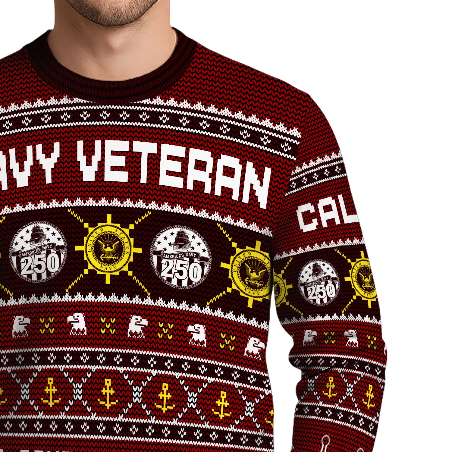 Personalized US Navy Christmas Ugly Sweater UST021