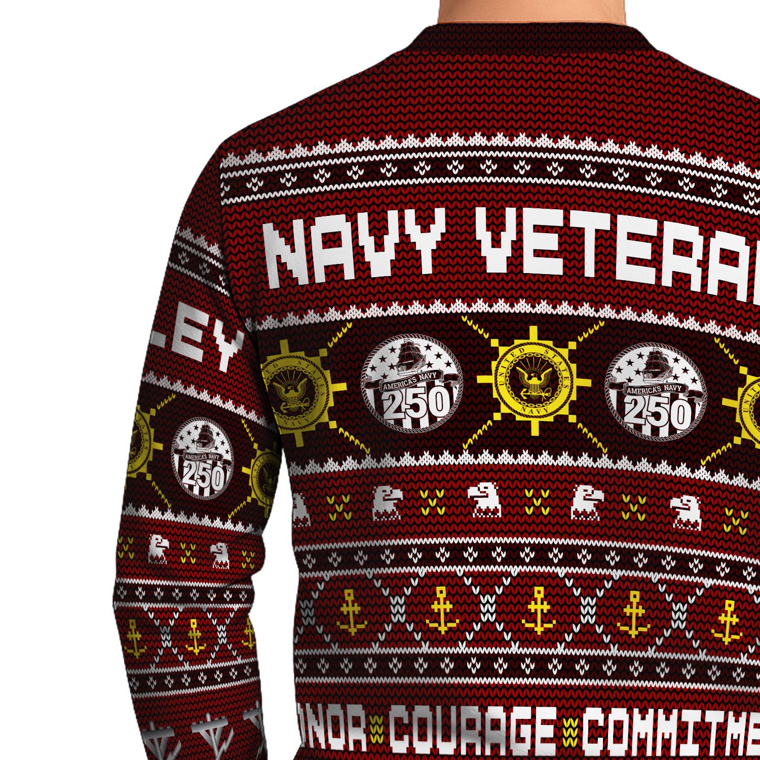 Personalized US Navy Christmas Ugly Sweater UST021