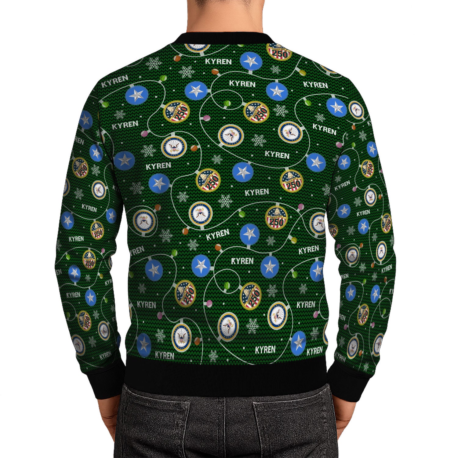 Personalized US Navy Christmas Ugly Sweater KAUST10