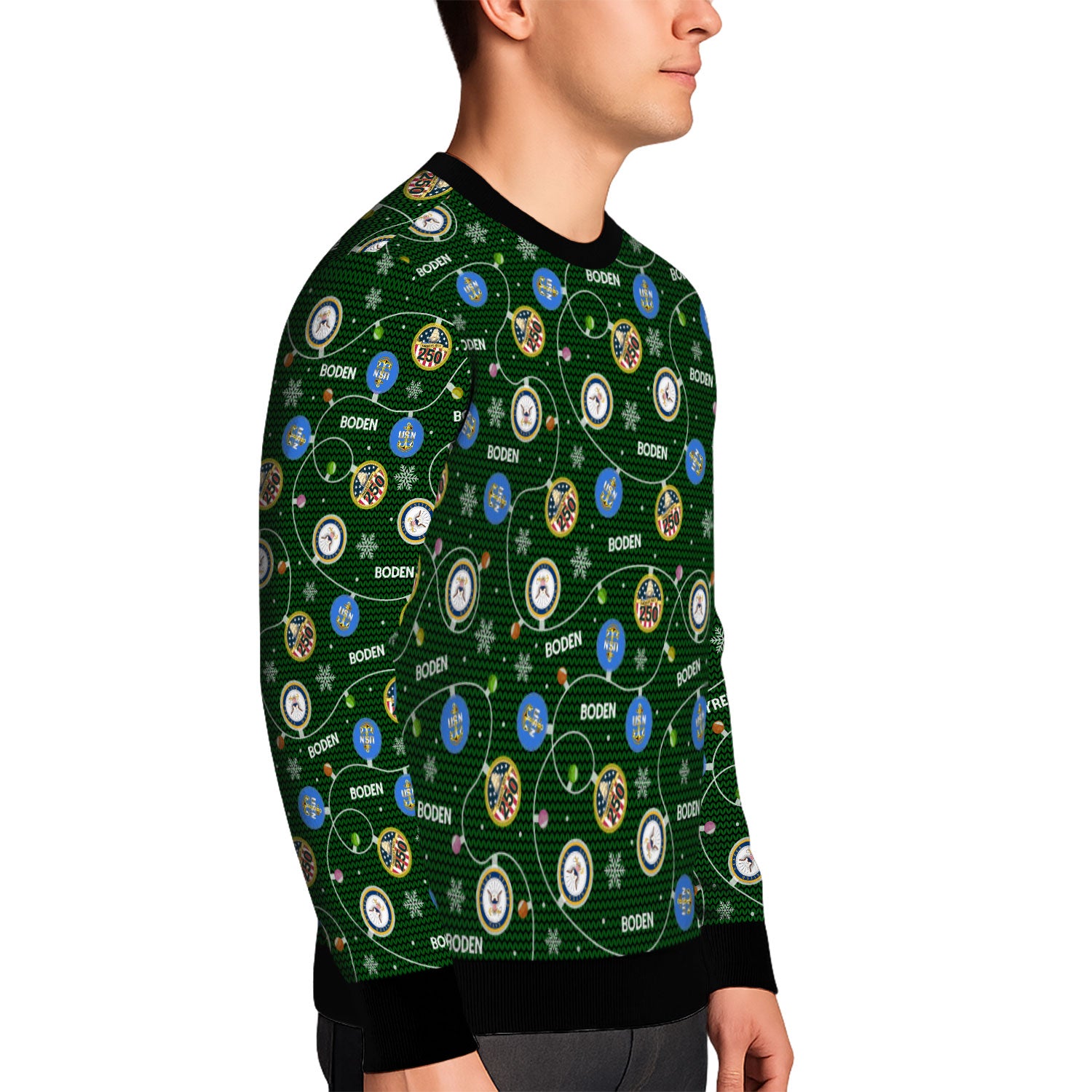 Personalized US Navy Christmas Ugly Sweater KAUST10