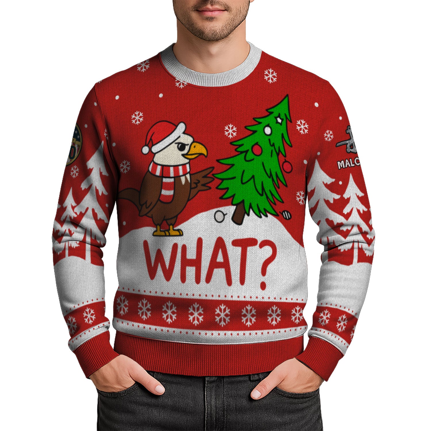 Personalized US Navy Christmas Ugly Sweater KAUST17