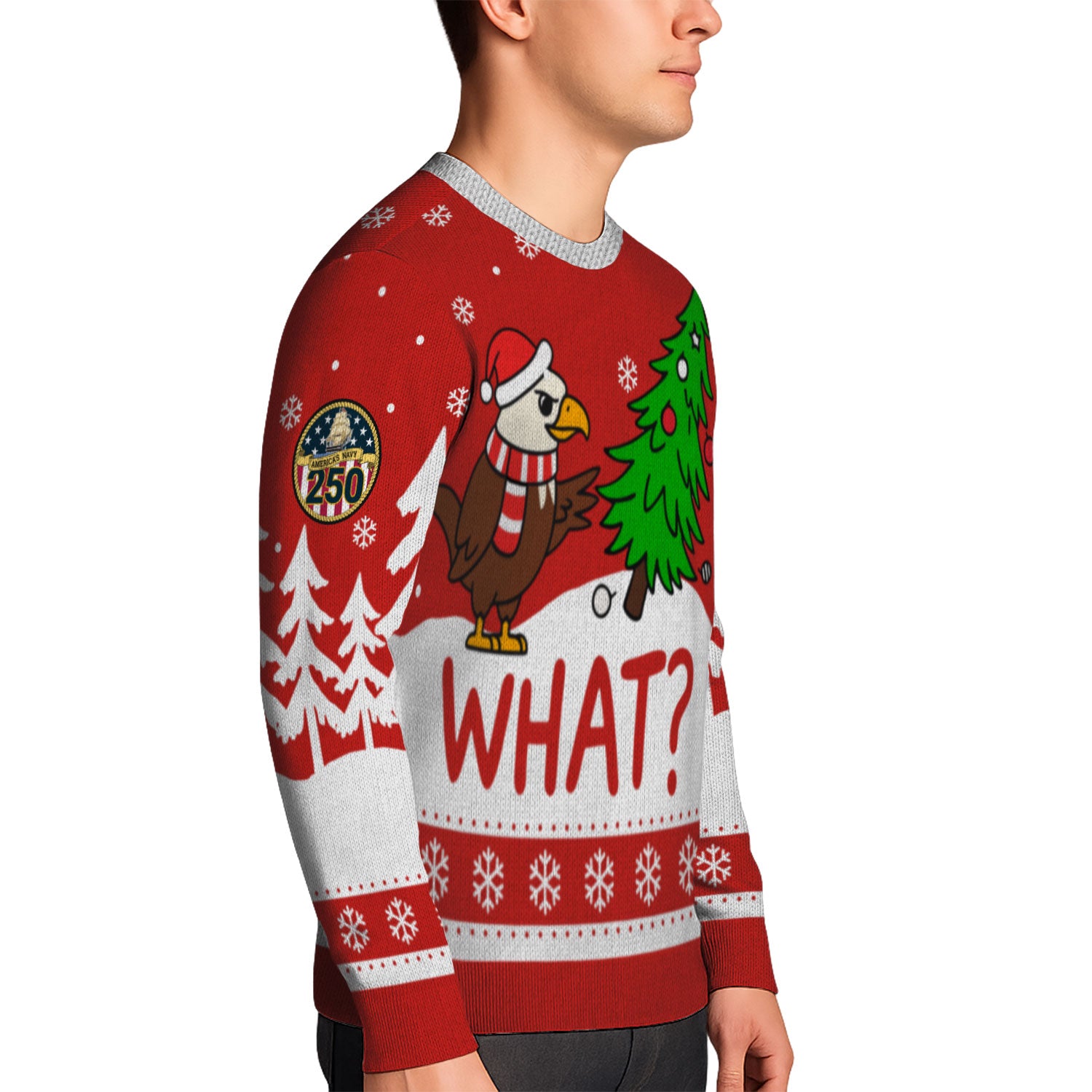 Personalized US Navy Christmas Ugly Sweater KAUST17