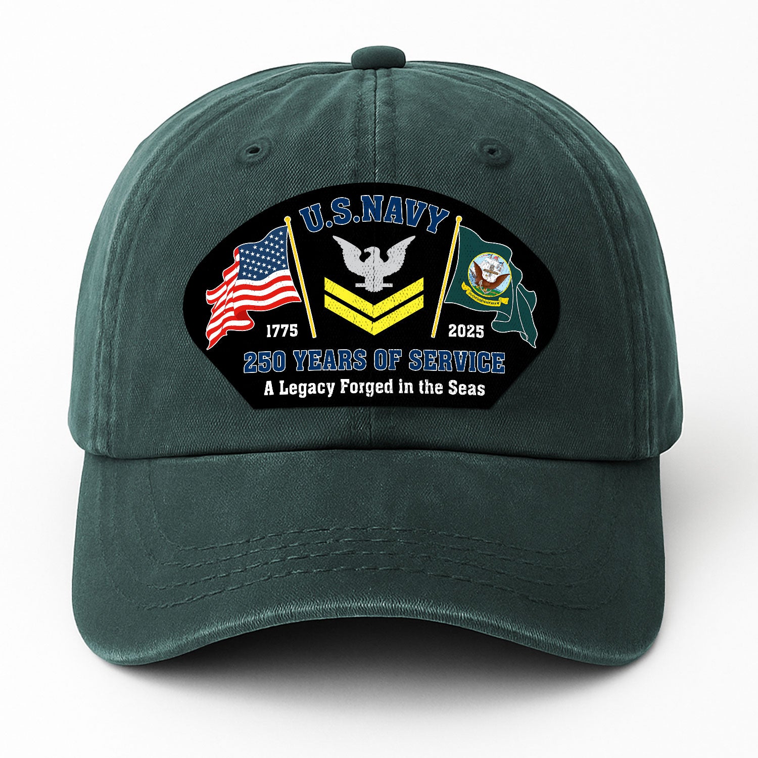 Custom Ranks & Text Premium Washed Denim Cap DC001