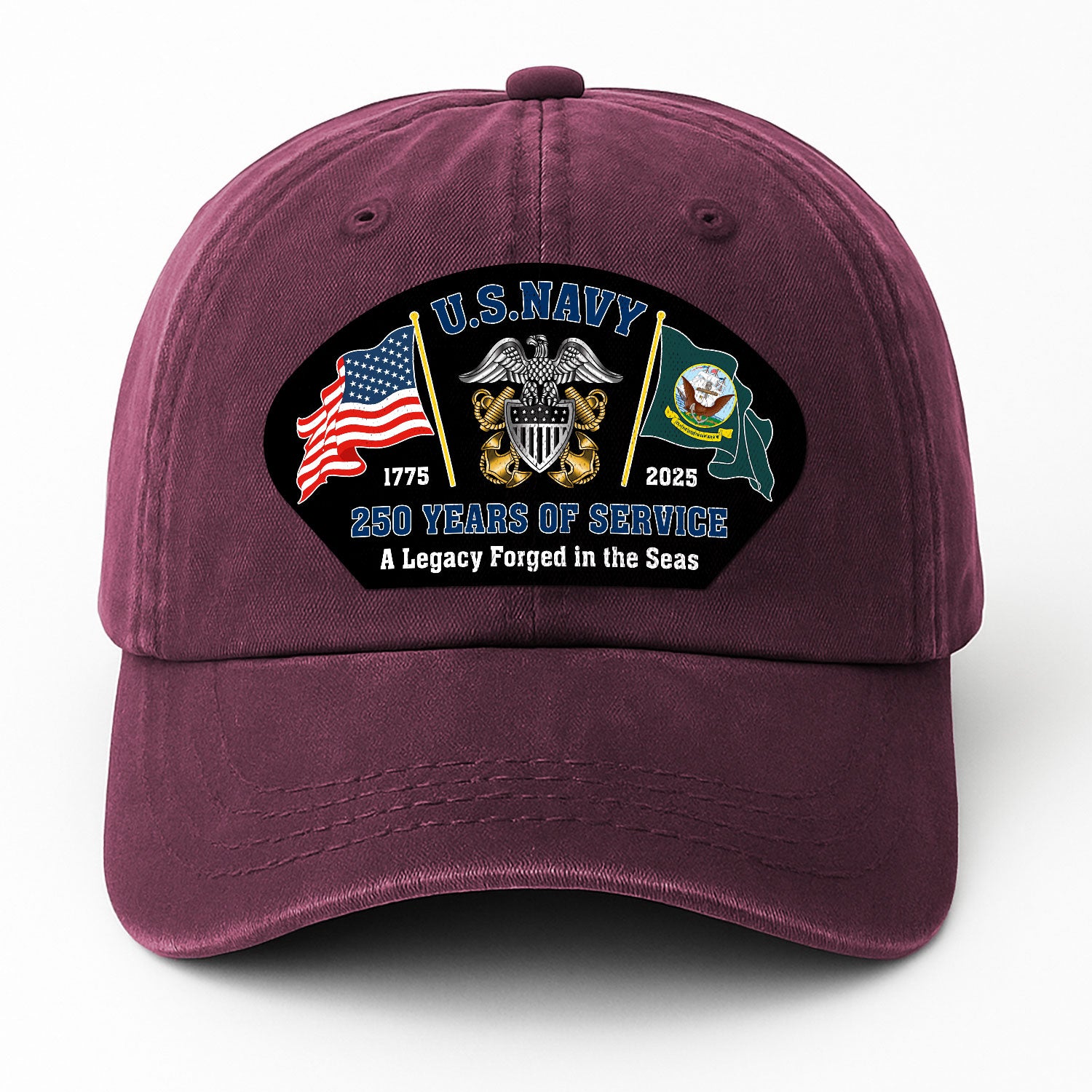 Custom Ranks & Text Premium Washed Denim Cap DC001