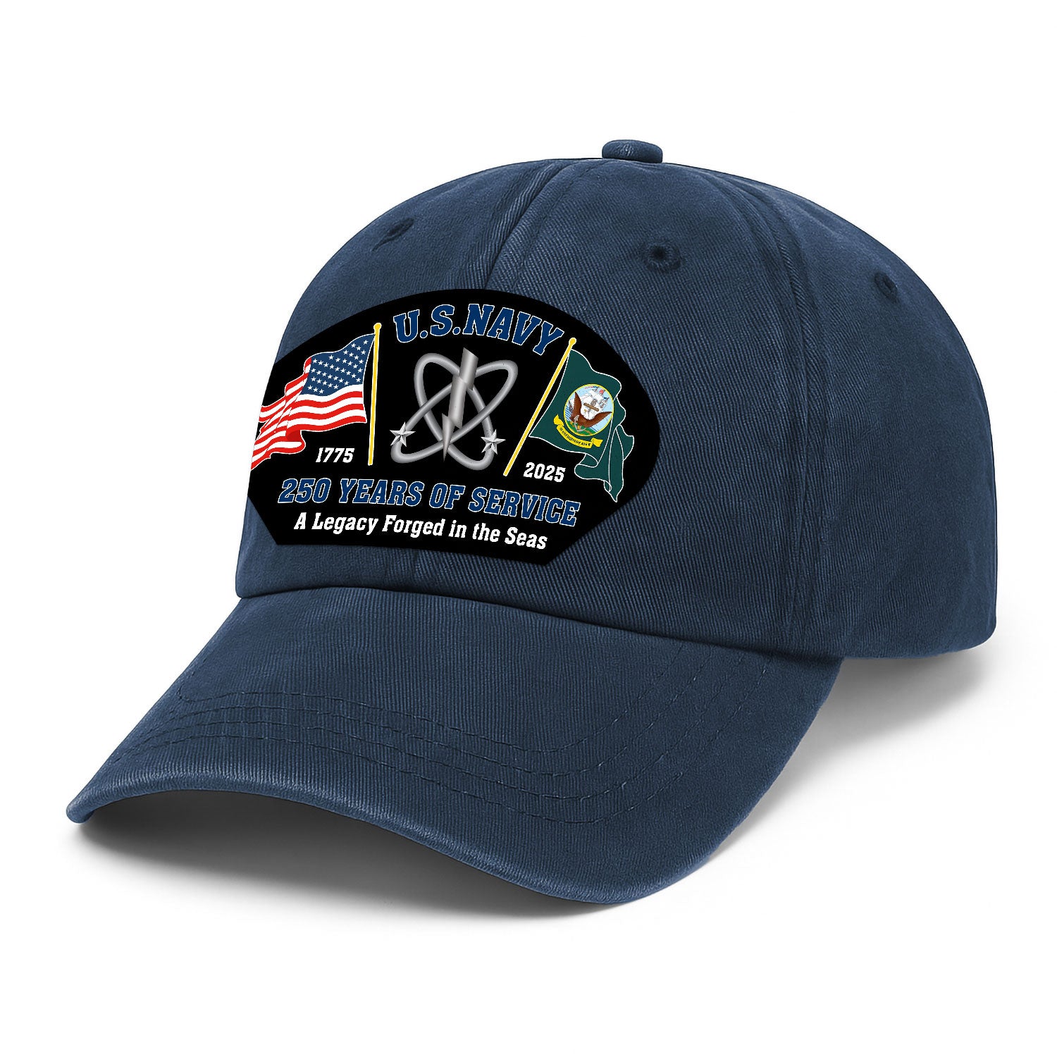 Custom Ranks & Text Premium Washed Denim Cap DC001