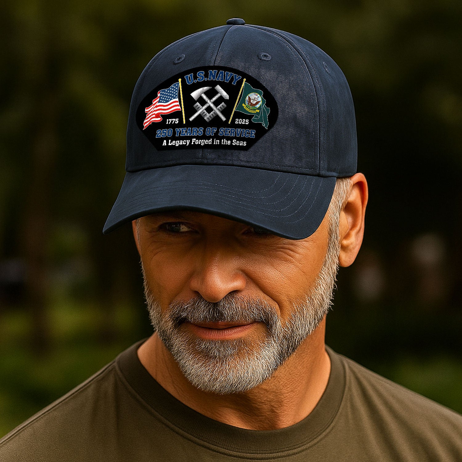 Custom Ranks & Text Premium Washed Denim Cap DC001