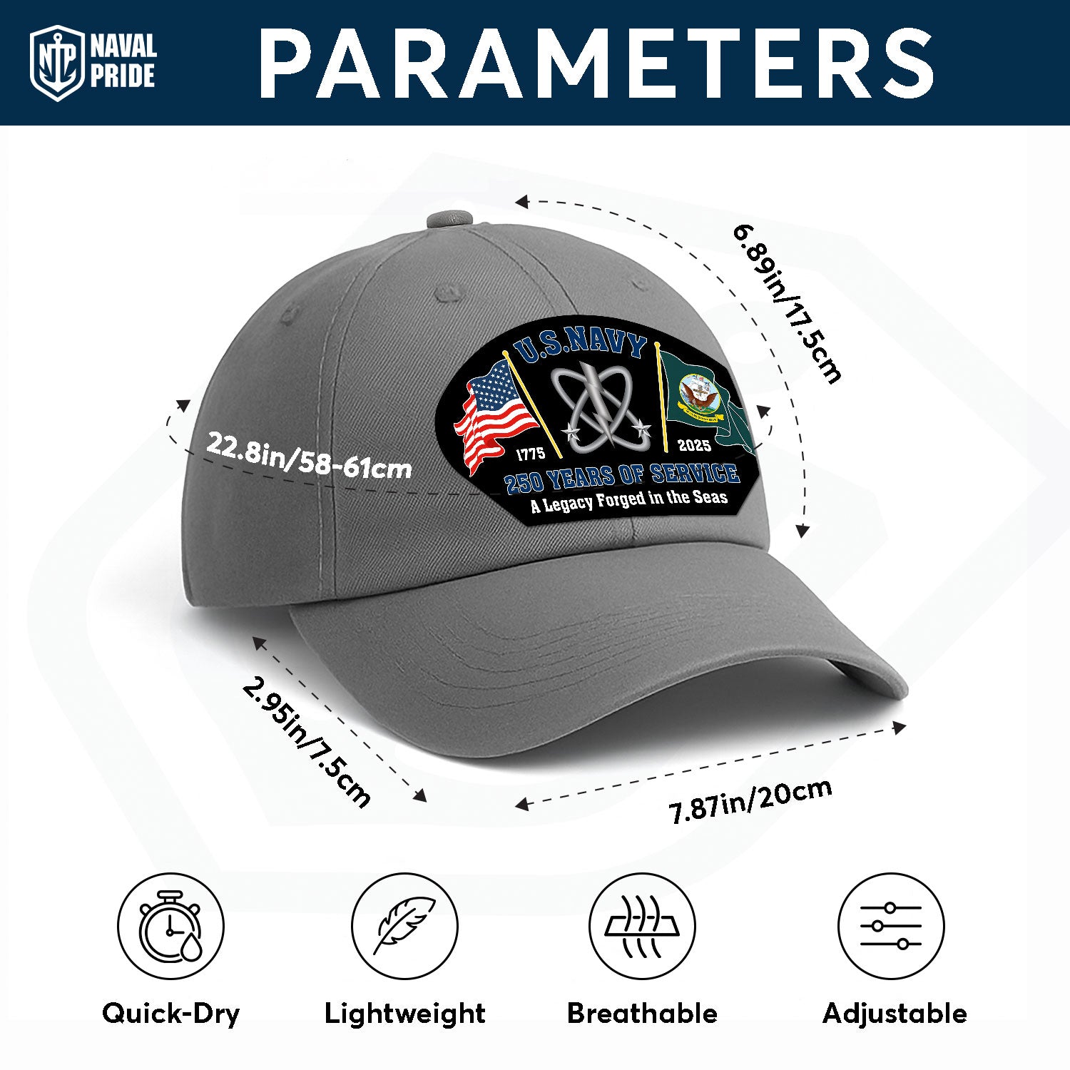 Custom Ranks & Text Premium Washed Denim Cap DC001