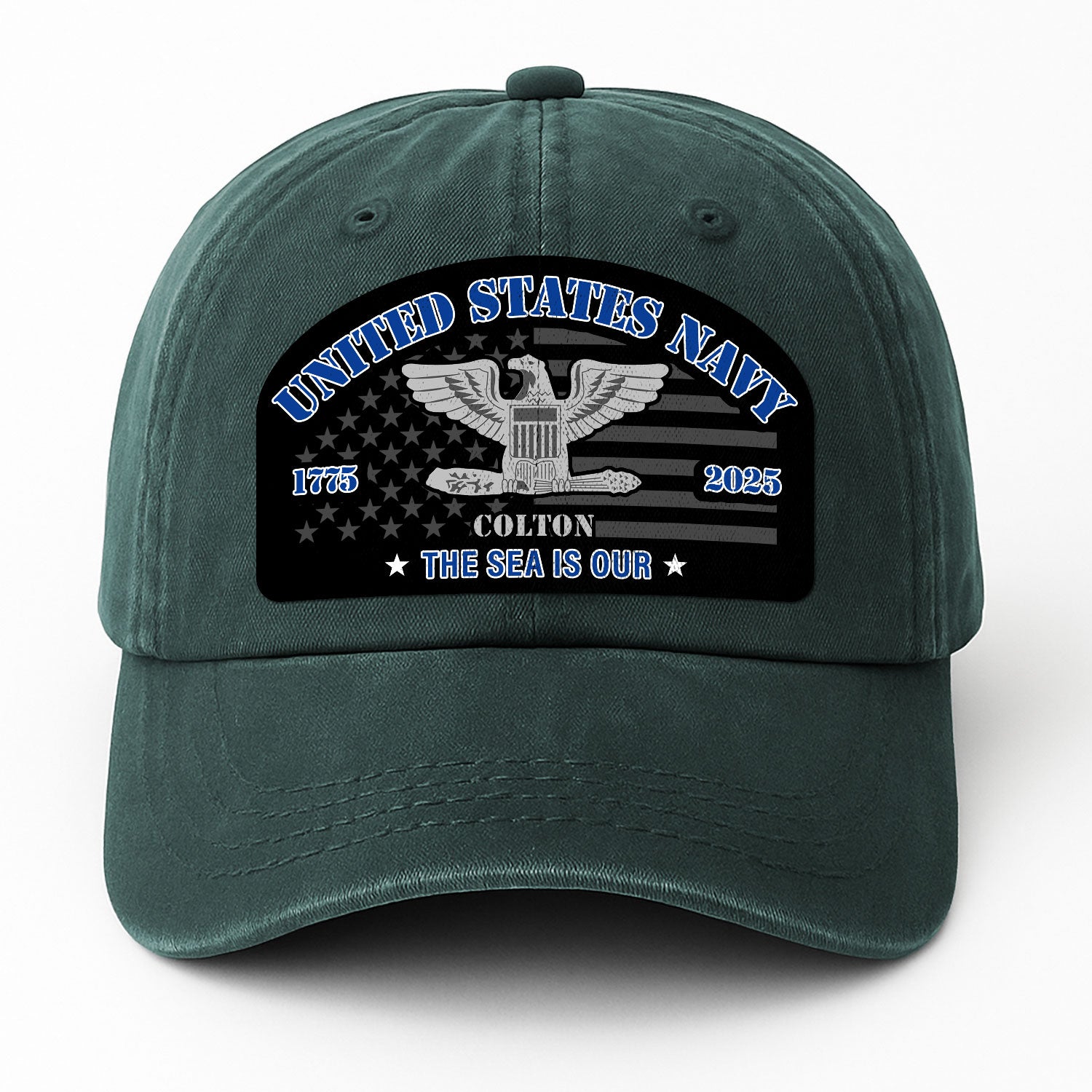 Custom Ranks & Text Premium Washed Denim Cap DC002