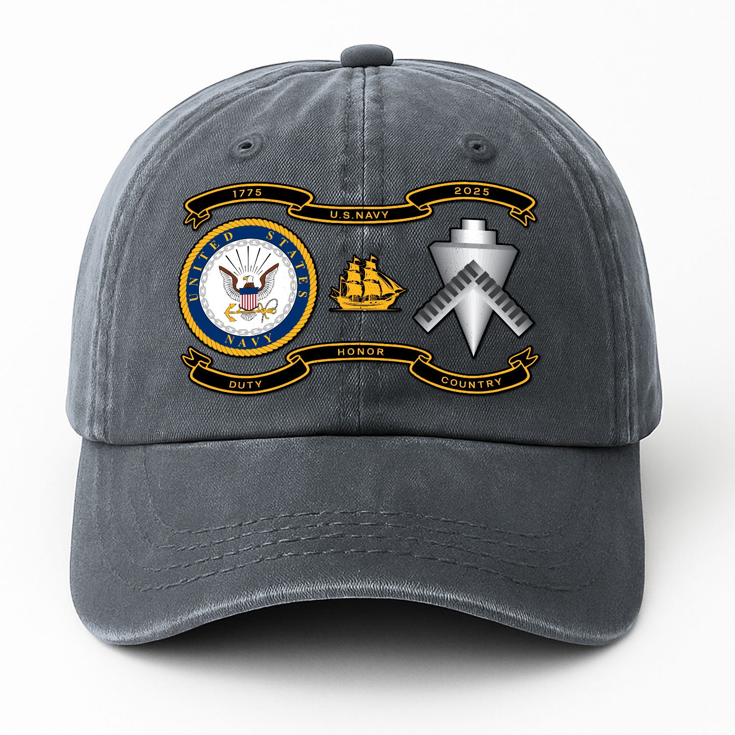 Custom Ranks Premium Washed Denim Cap DC005