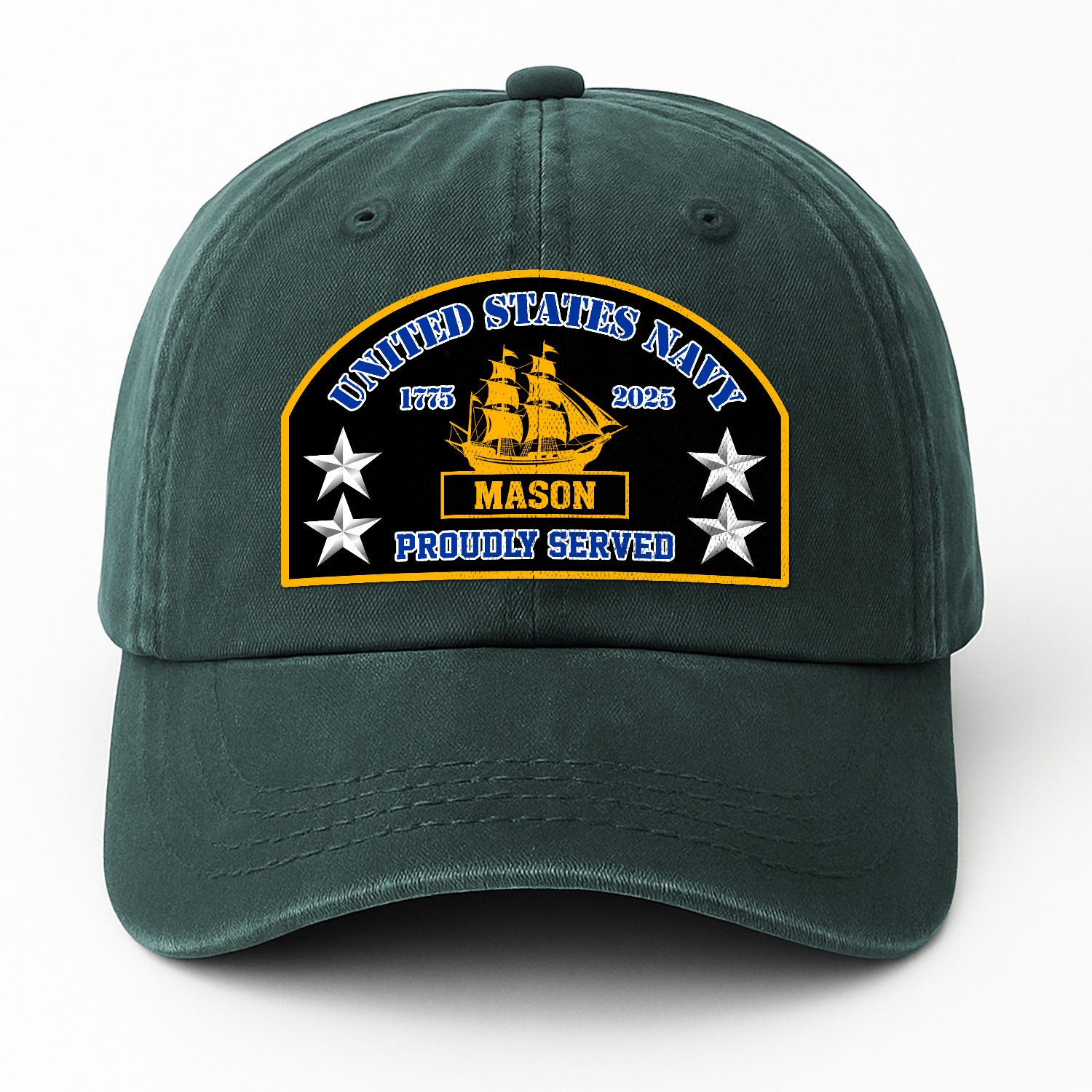 Custom Ranks & Text Premium Washed Denim Cap DC007