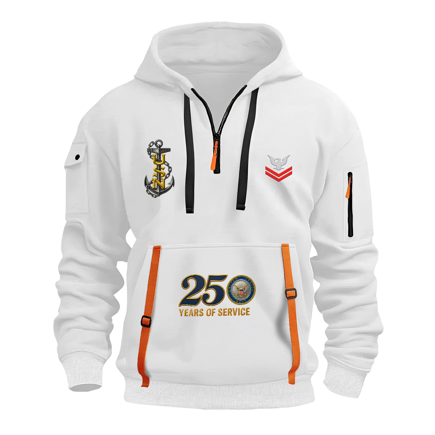 Personalized US Navy Quarter Zip Hoodie KRQZ03