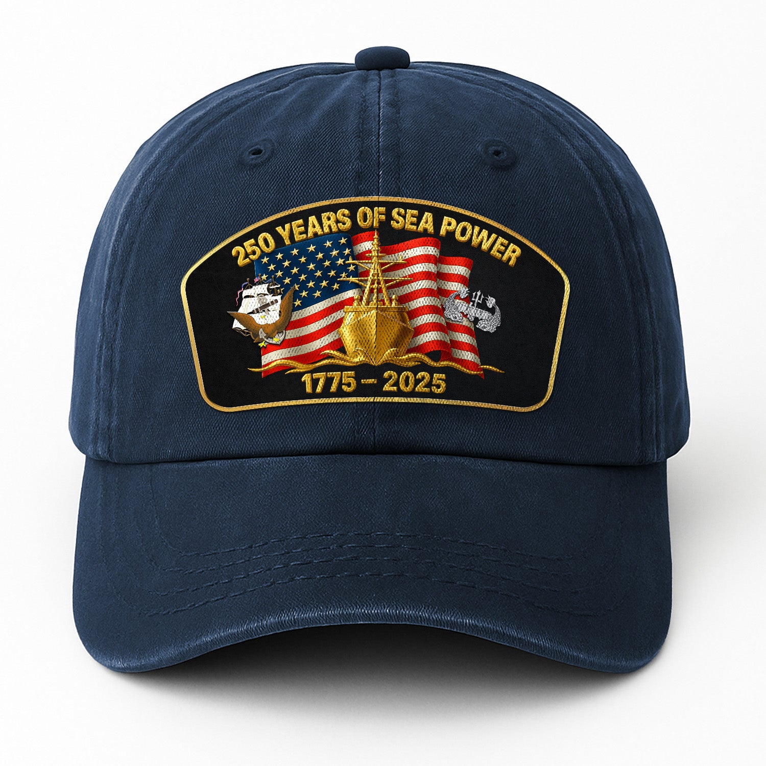 Custom Ranks & Text Premium Washed Denim Cap DC023