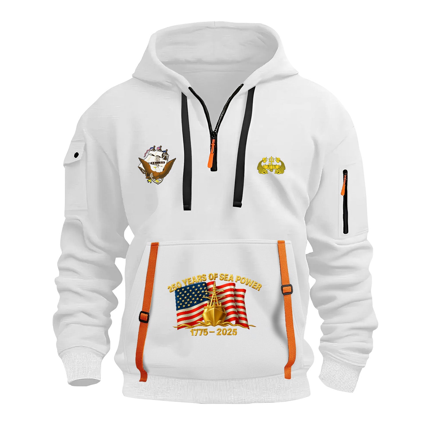 Personalized US Navy Quarter Zip Hoodie KRQZ06