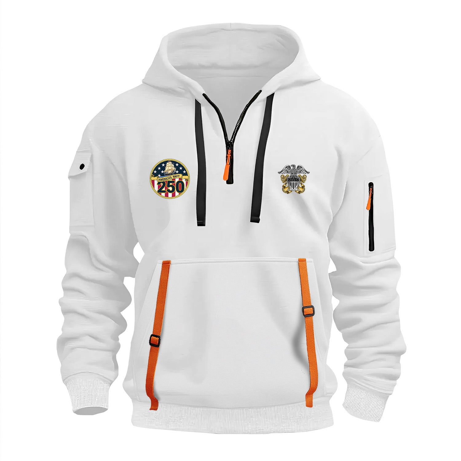 Personalized US Navy Quarter Zip Hoodie KRQZ01
