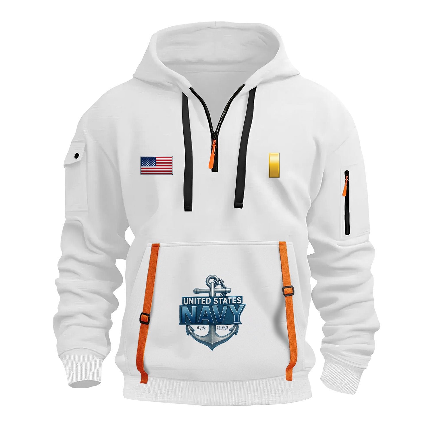 Personalized US Navy Quarter Zip Hoodie KRQZ07