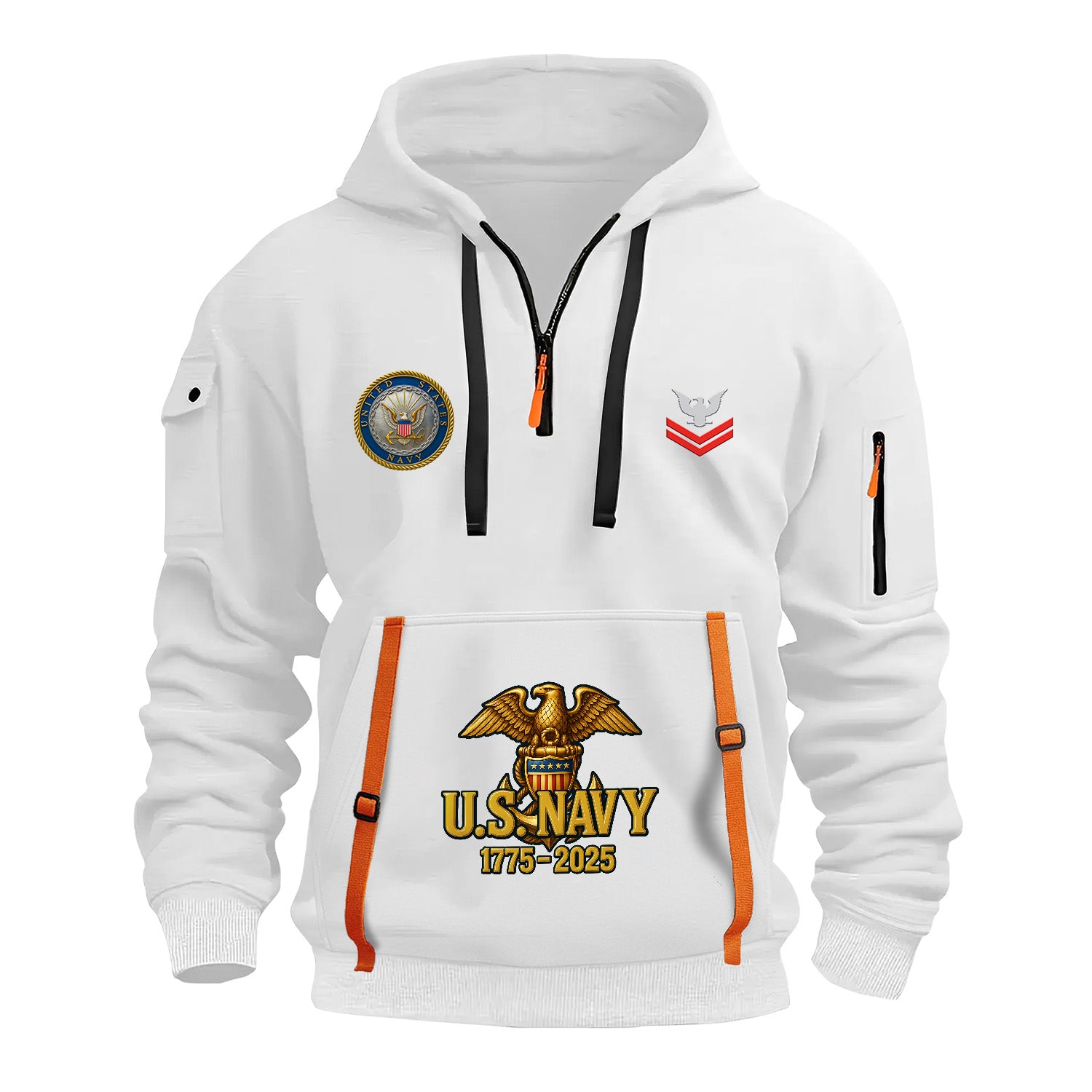Personalized US Navy Quarter Zip Hoodie KRQZ04