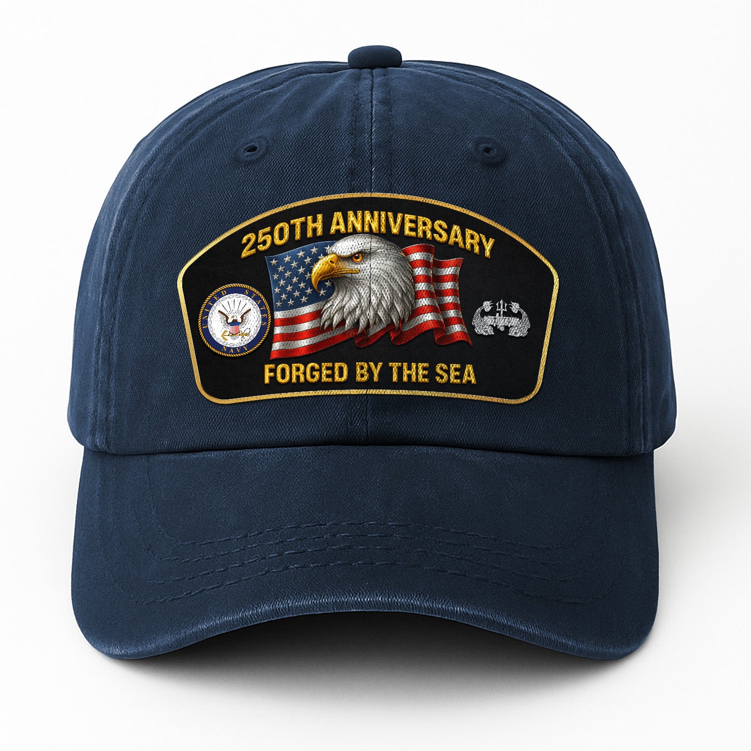 Custom Ranks & Text Premium Washed Denim Cap DC021