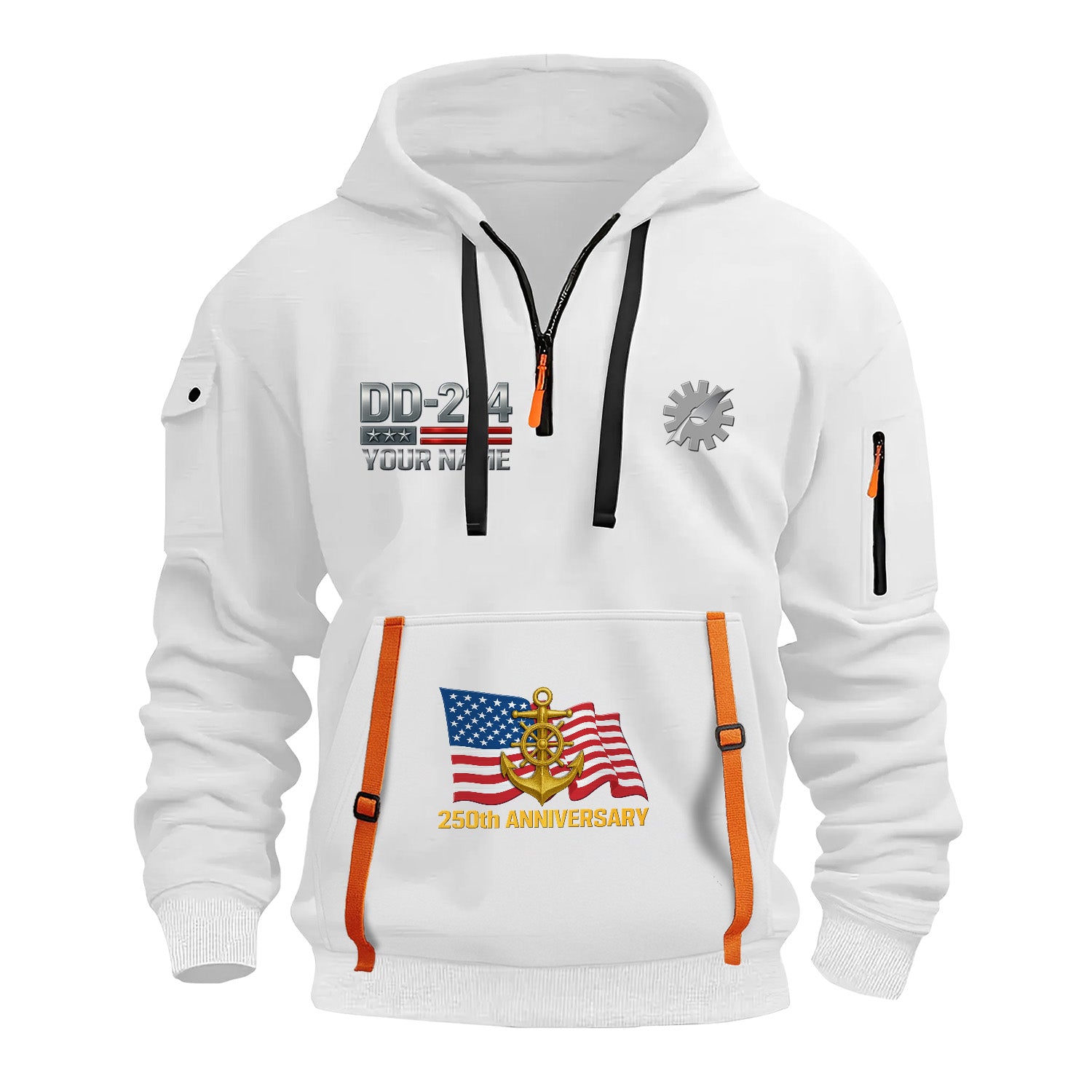 Personalized US Navy Quarter Zip Hoodie KRQZ05