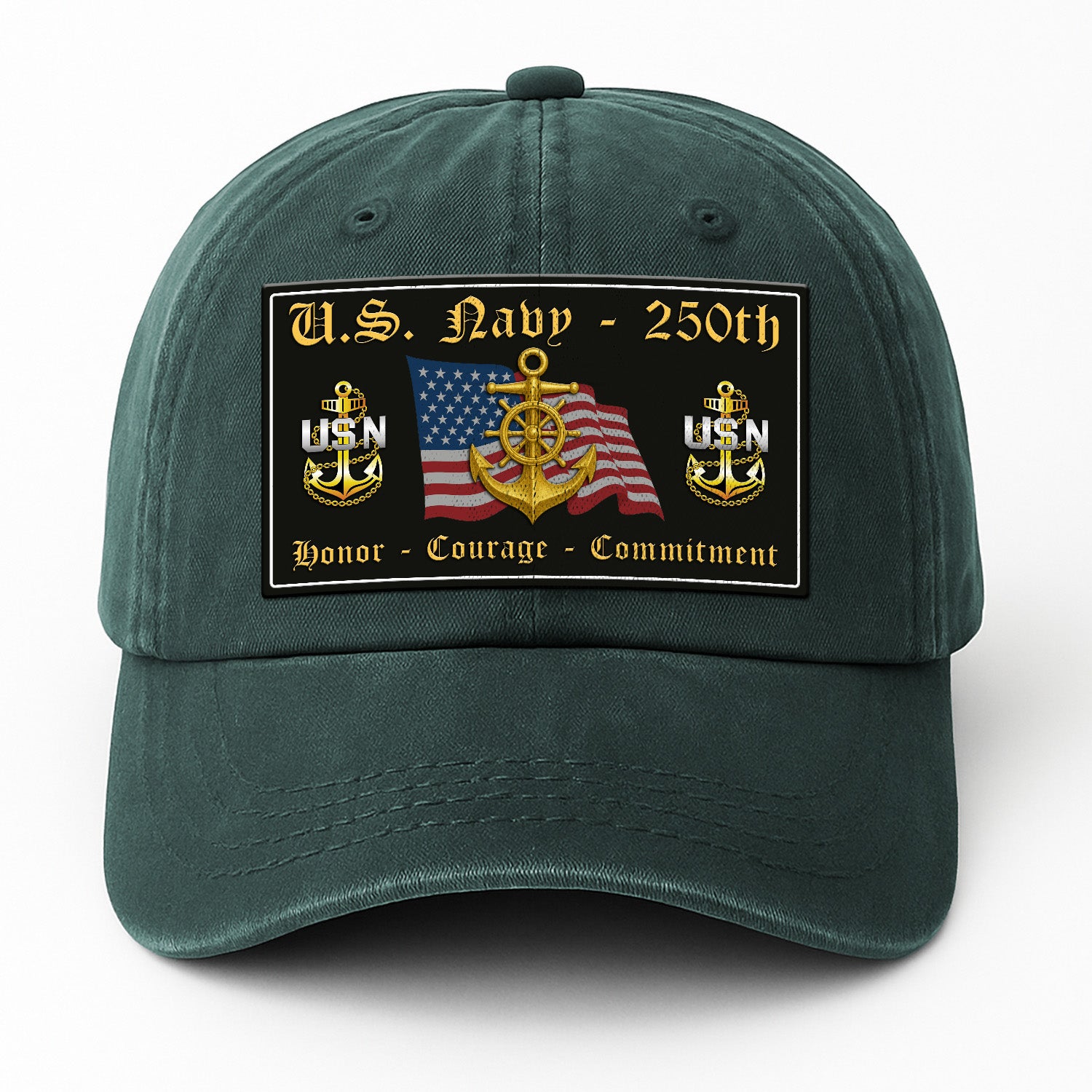 Custom Ranks & Text Premium Washed Denim Cap DC018