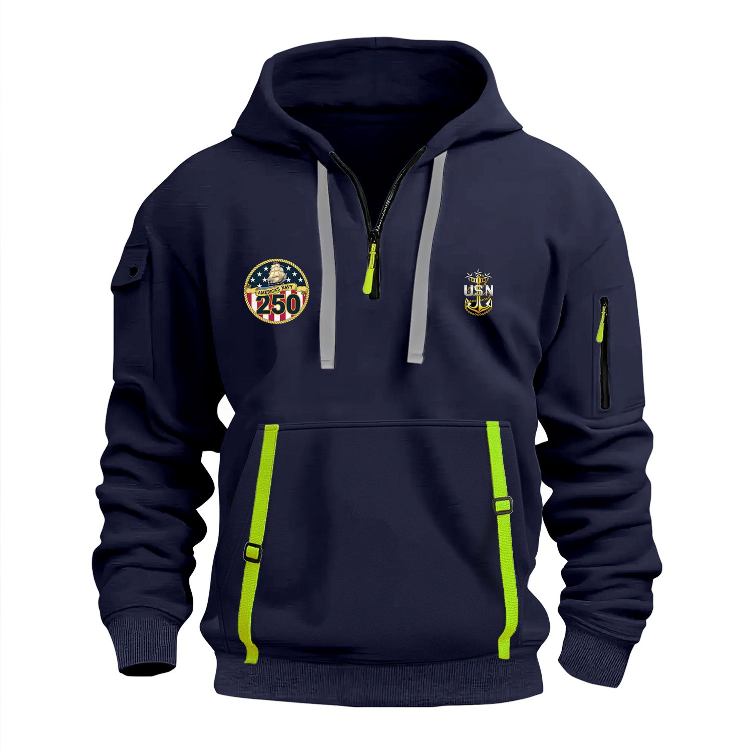 Personalized US Navy Quarter Zip Hoodie KRQZ01