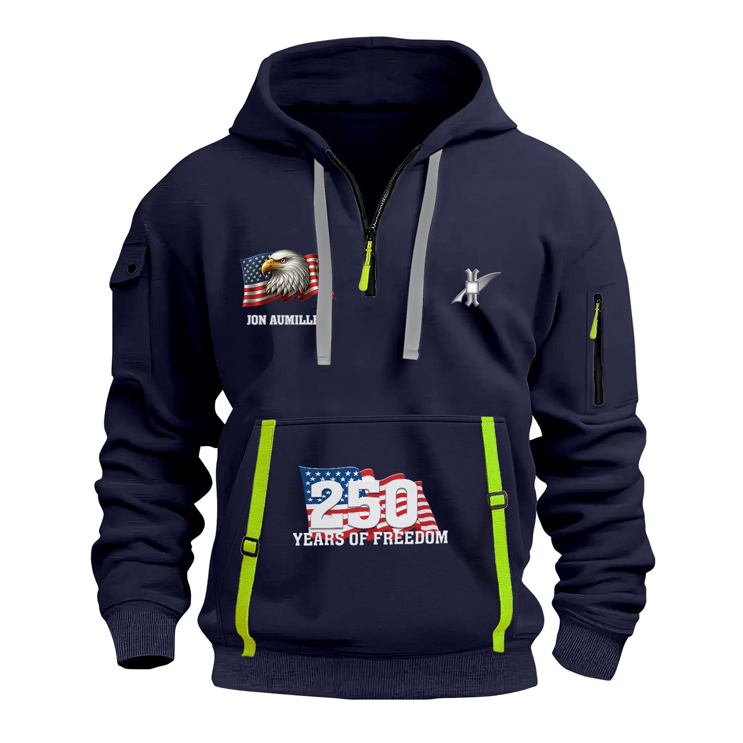 Personalized US Navy Quarter Zip Hoodie KRQZ02