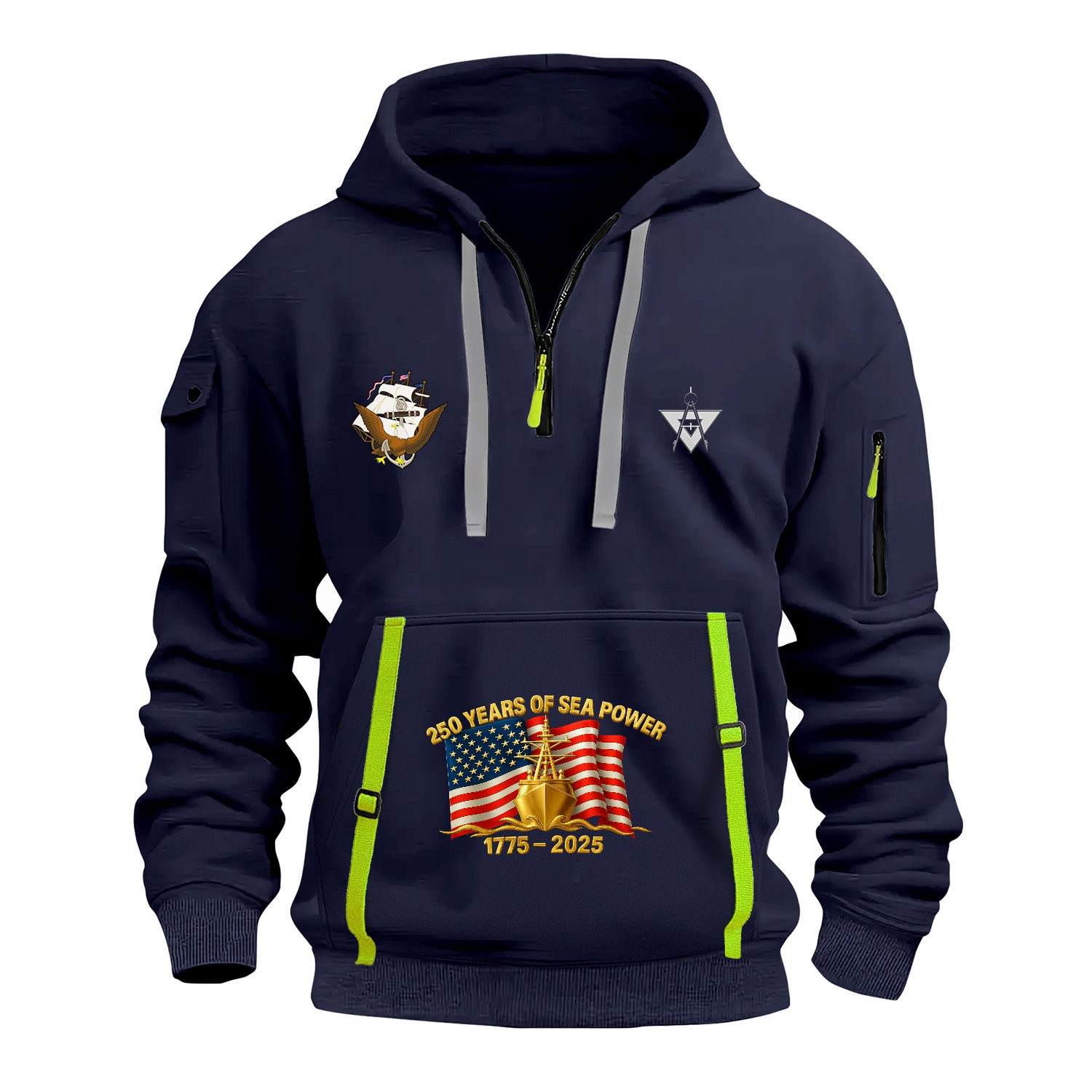 Personalized US Navy Quarter Zip Hoodie KRQZ06